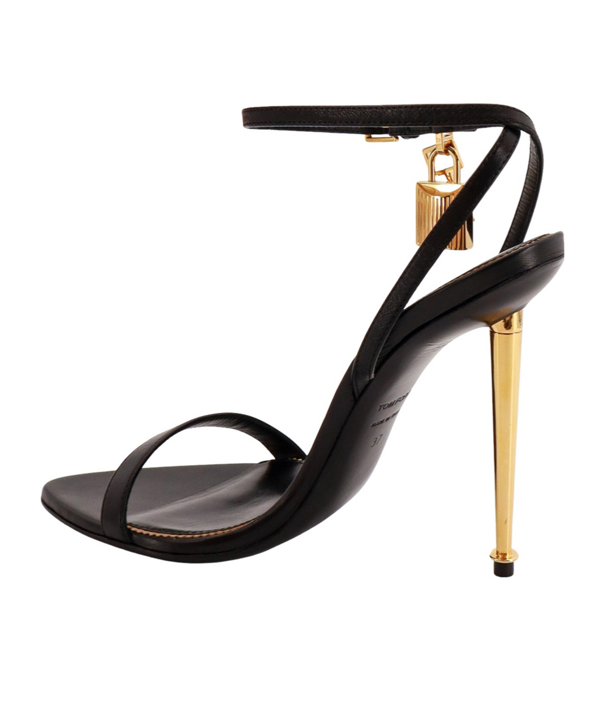 Tom Ford Padlock 85 Naked Pointy Sandals In Calf Leather In Black
