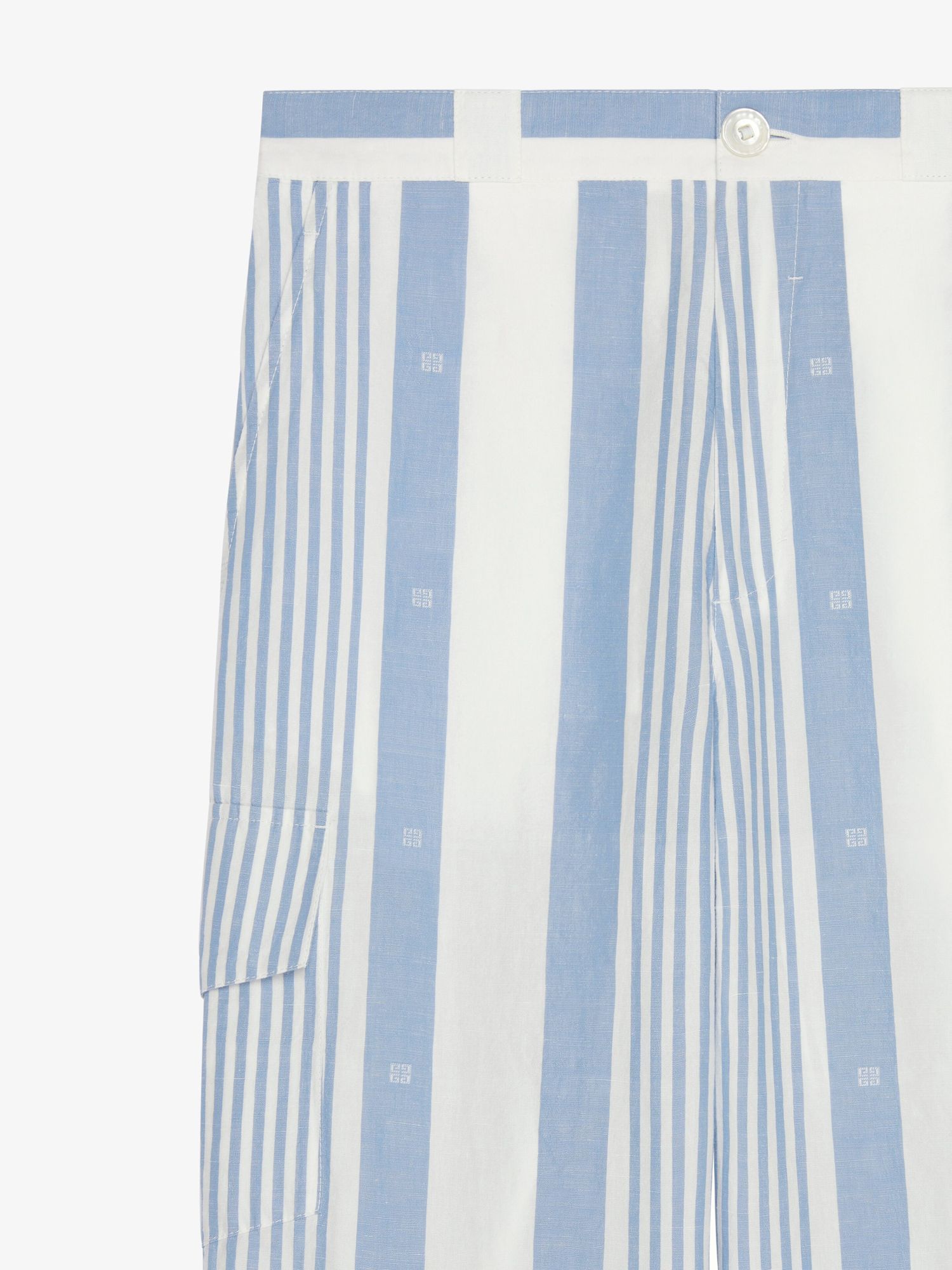 Givenchy Pants In Linen With 4g Stripes In White
