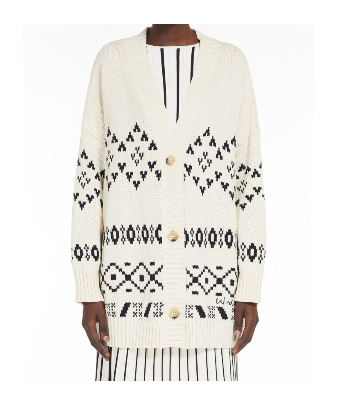 Weekend Max Mara V-neck Cardigan In White