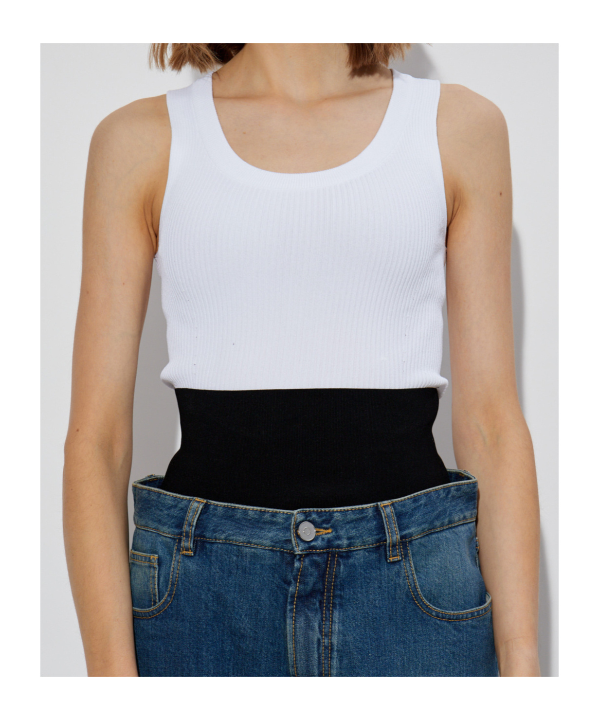 Alaïa Sleeveless Tank Bodysuit In White