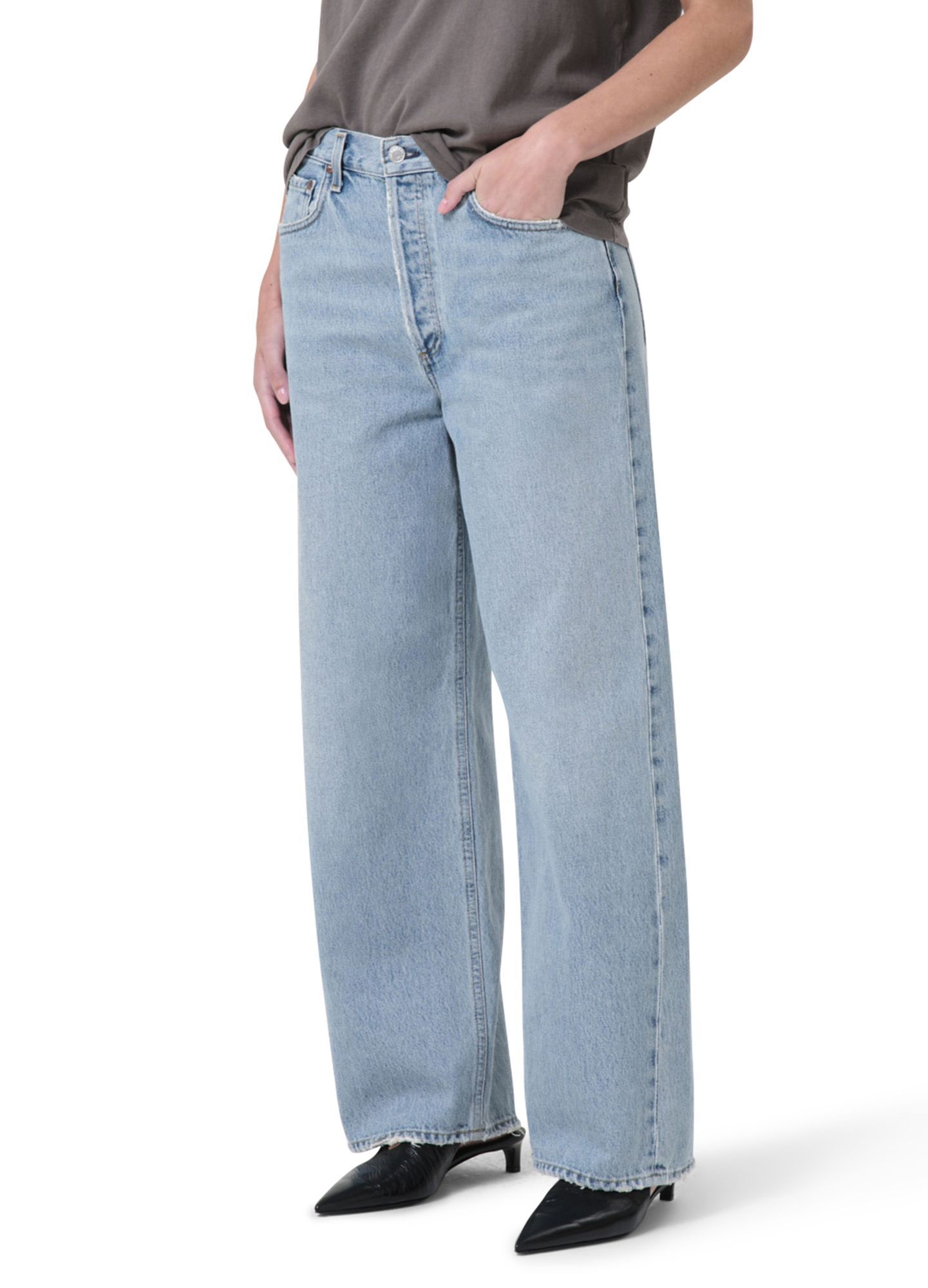 Agolde Kelly Denim Jeans With Belt Loops In Blue
