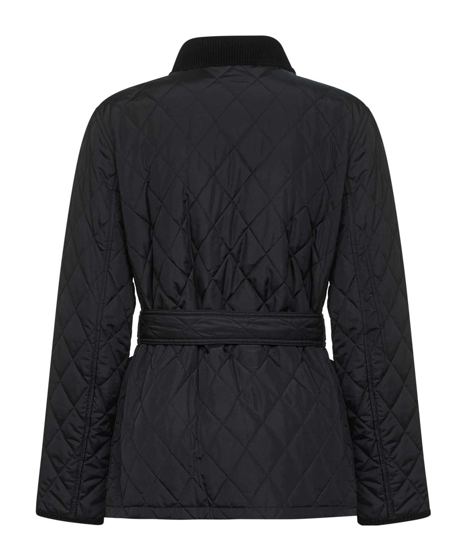 Burberry Belted Quilted Down Jacket In Black