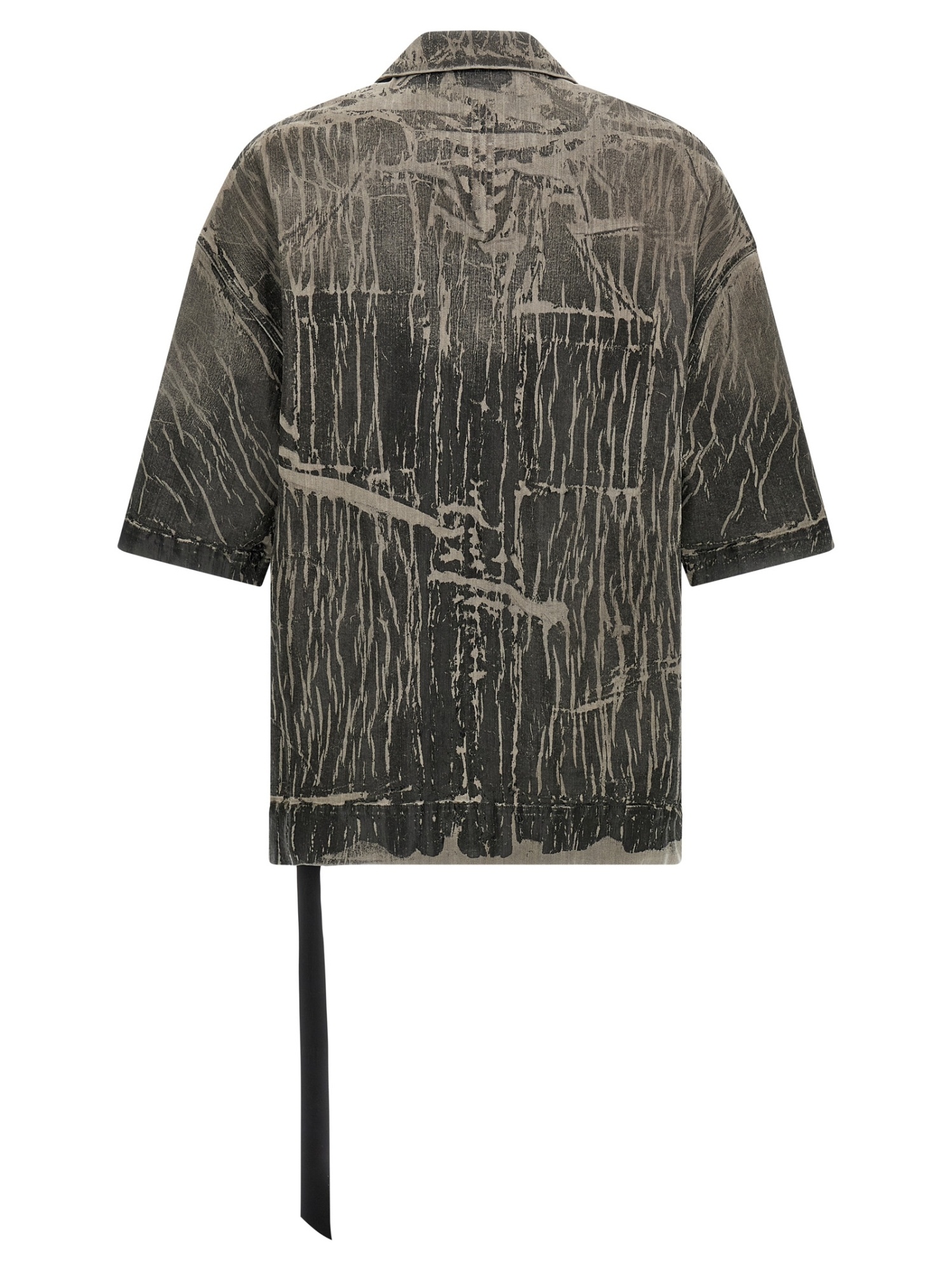 Rick Owens Drkshdw Magnum Tommy Crackle-effect Shirt In Black