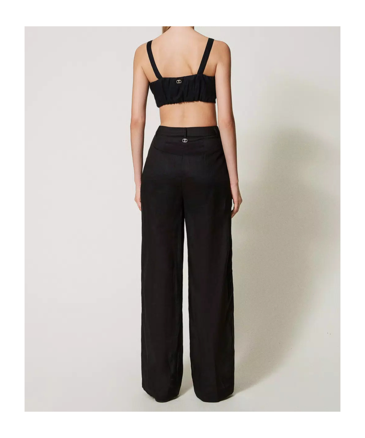 Twinset Pleated Tailored Trousers In Black