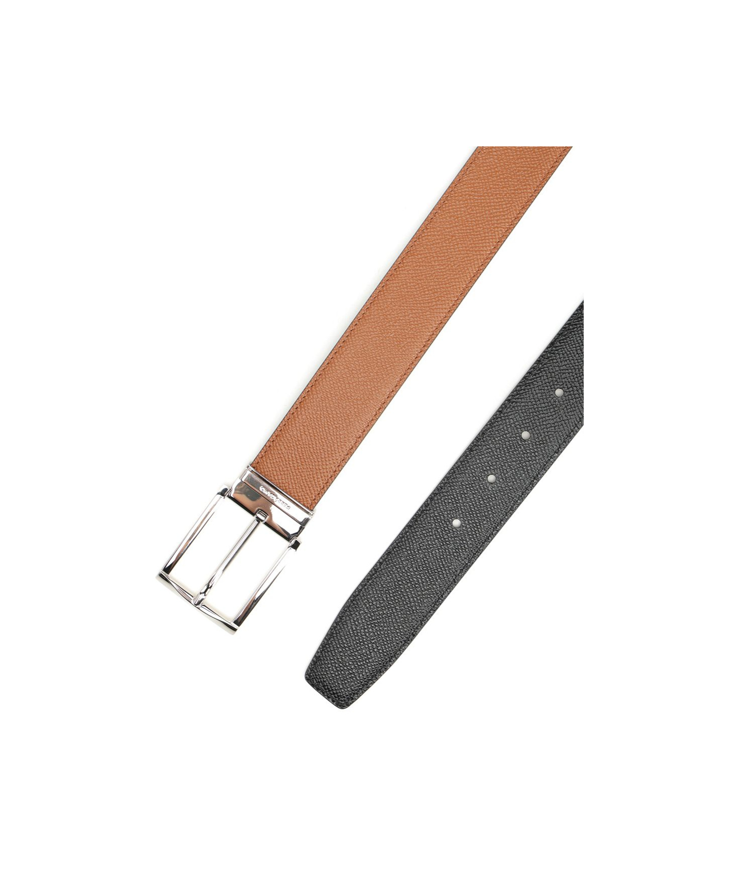 Ferragamo Double Adjus Reversible Rectangular Buckle Belts Brown In Brown