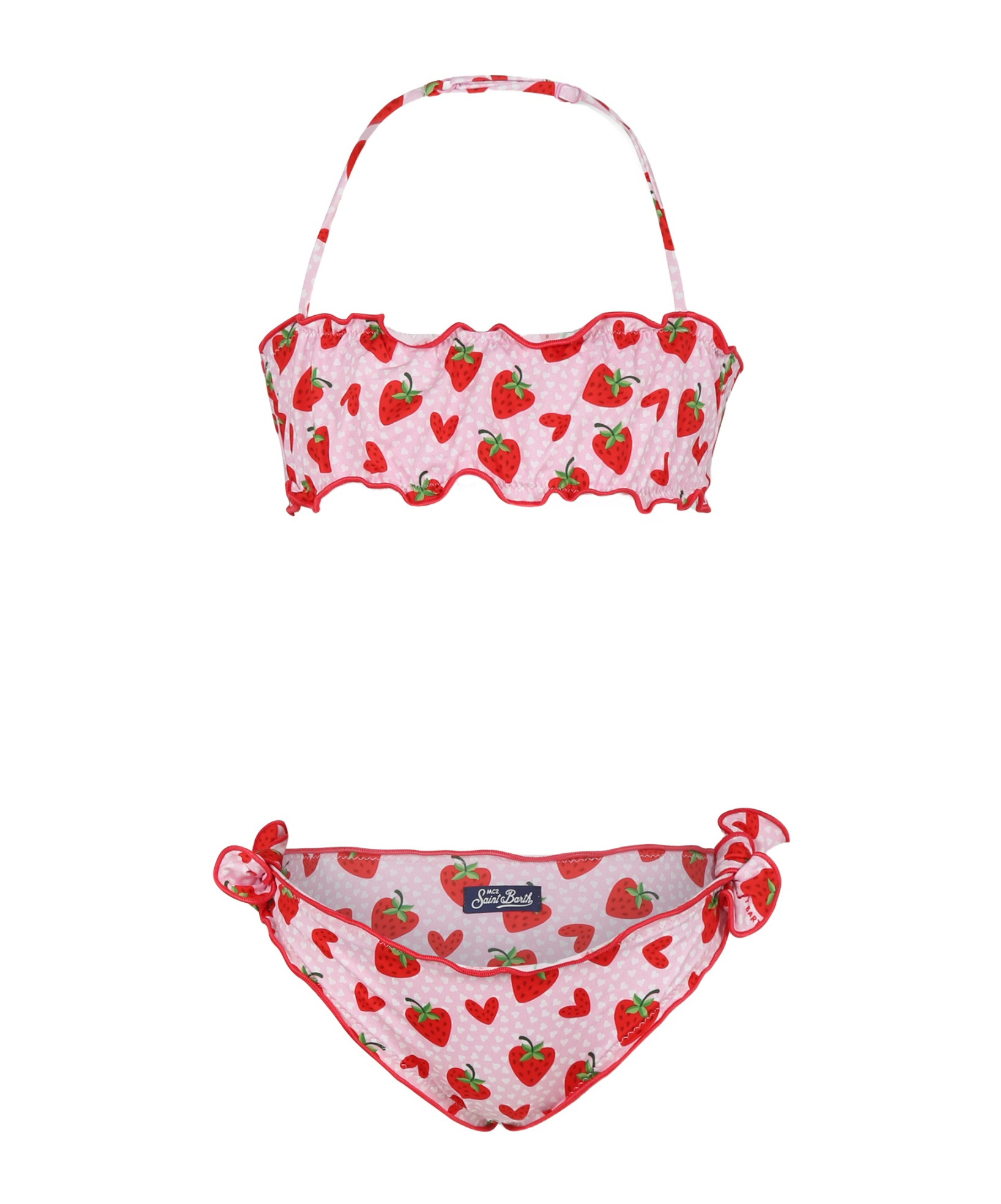 Mc2 Saint Barth Strawberry Print Swimsuit In Pink