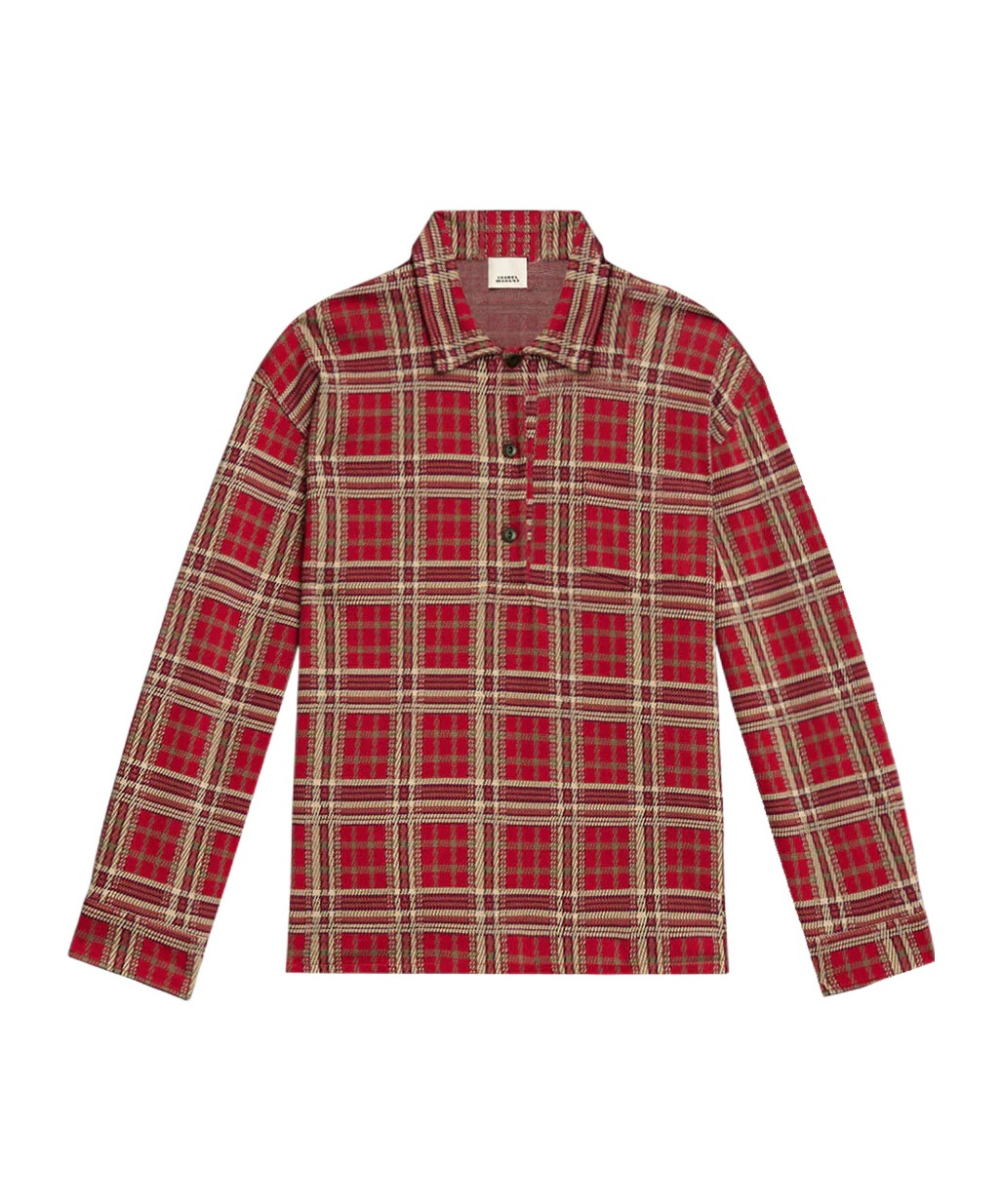 Isabel Marant Womens Red Bruna Plaid-pattern Cotton Blouse In Red