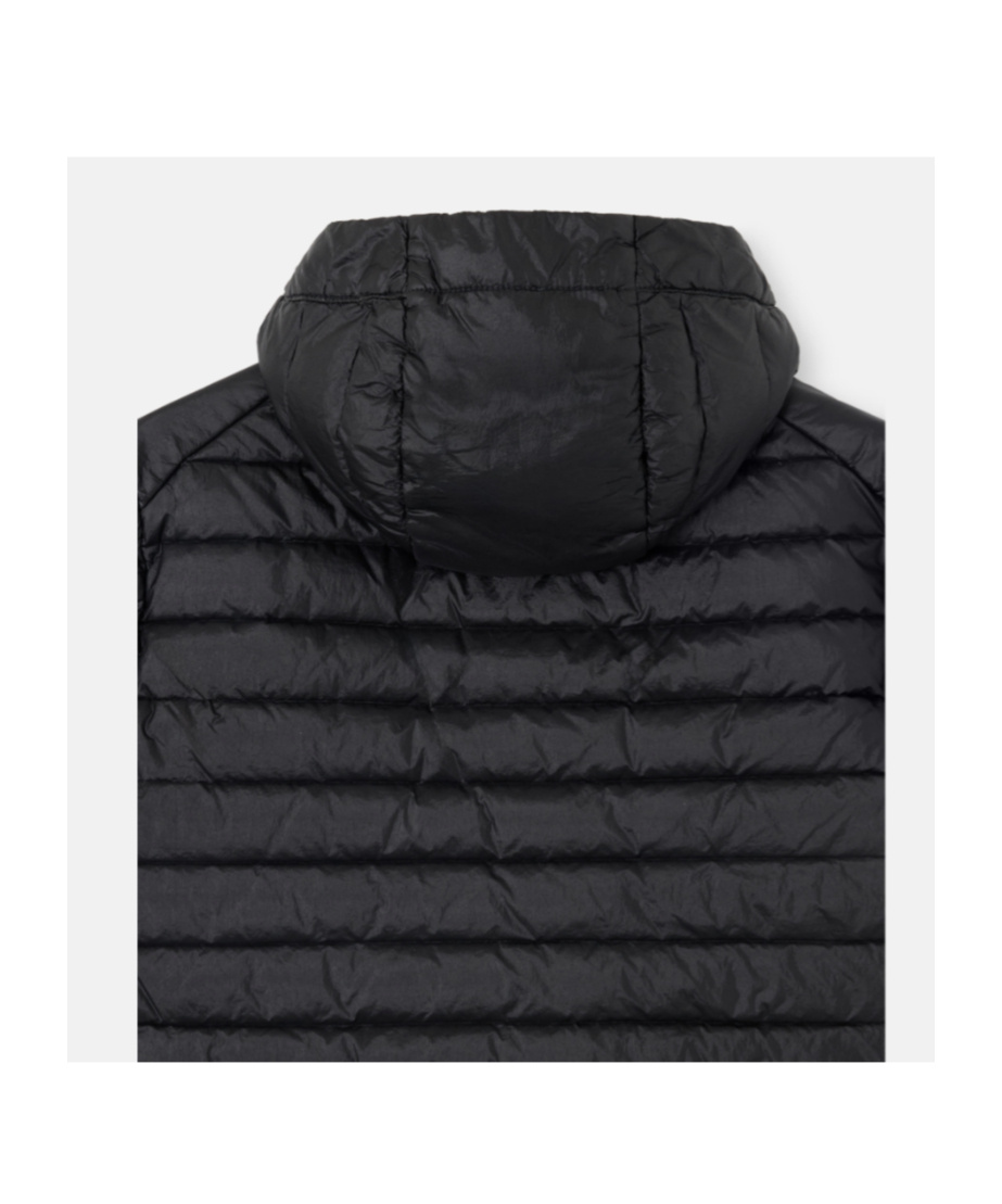 Stone Island Hooded Quilted Jacket In Black