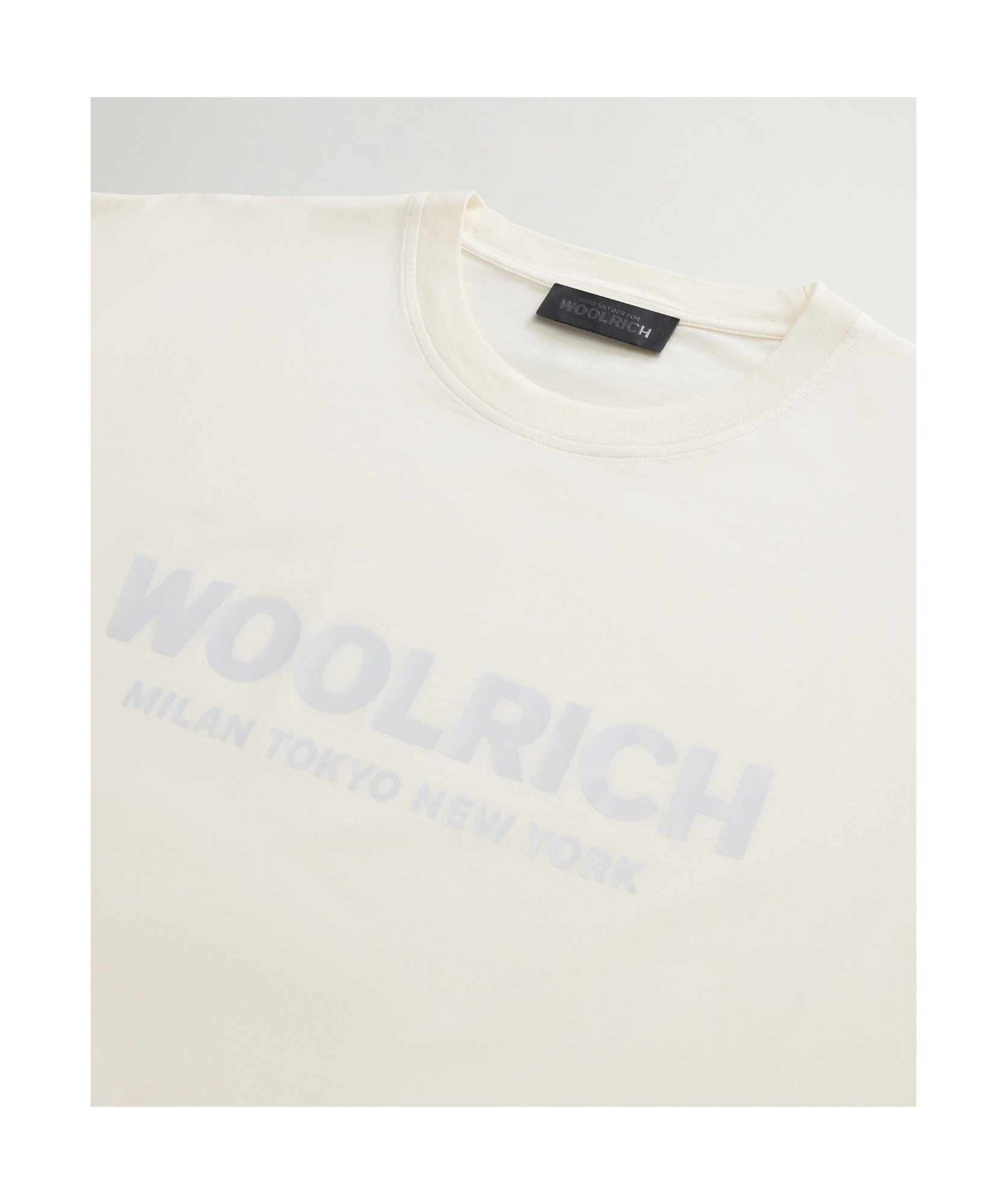 Woolrich Pure Cotton T-shirt With Logo By Todd Snyder In White