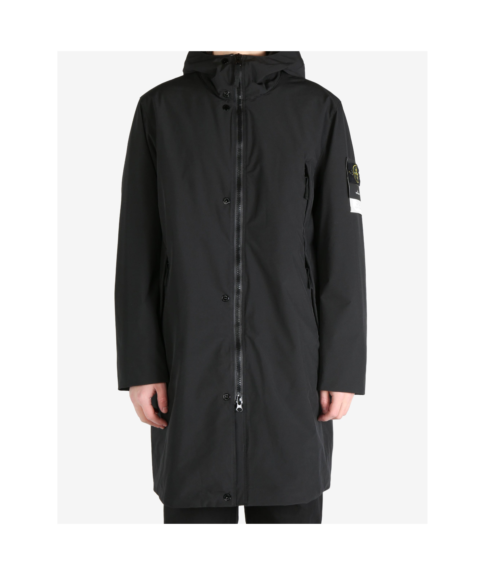 Stone Island Windproof And Waterproof Padded Parka Coat In Black