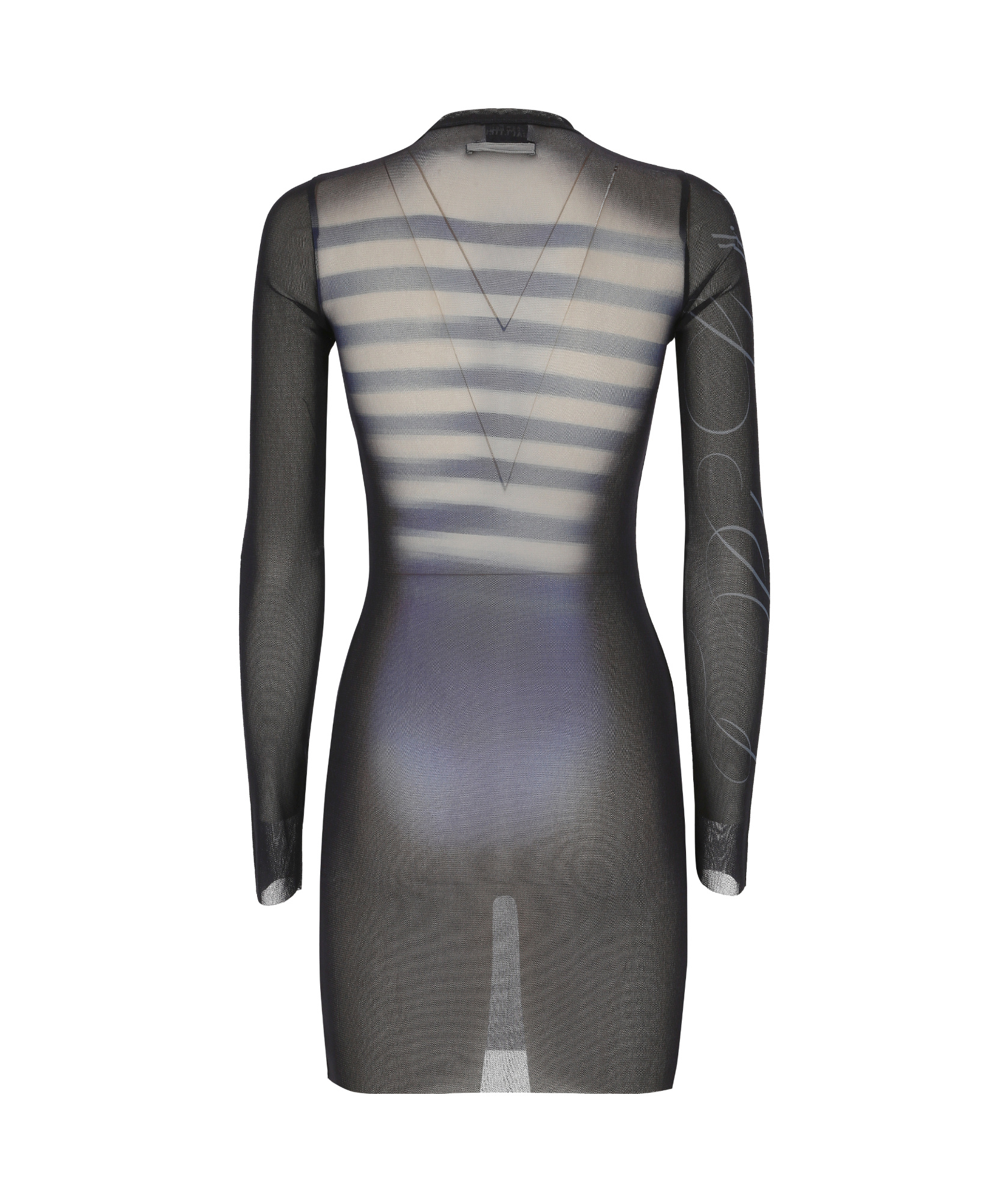 Jean Paul Gaultier Le Mâle Printed Mesh Mini Dress In Black