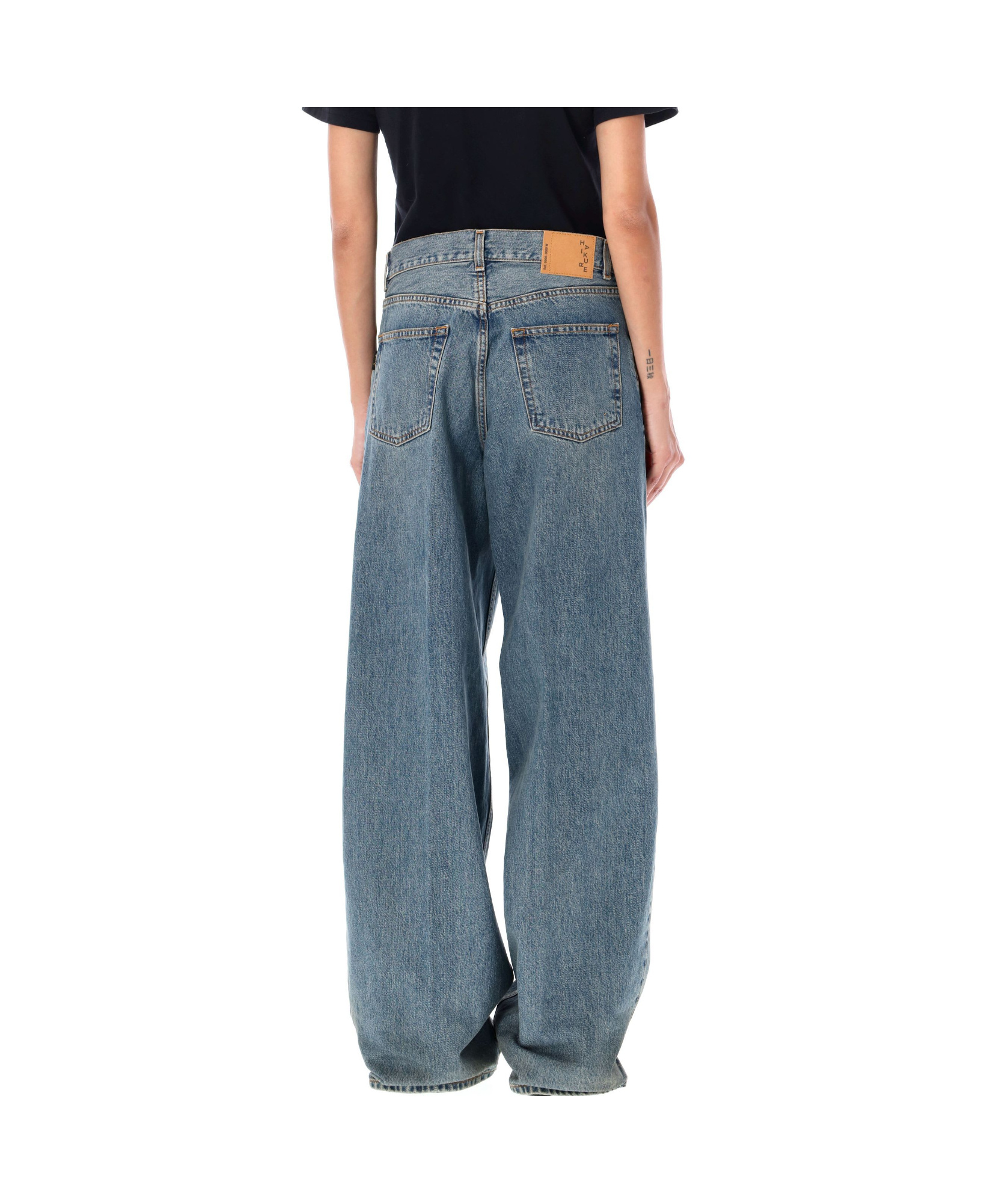 Haikure Blue Wide Leg Flared Jeans In Gray