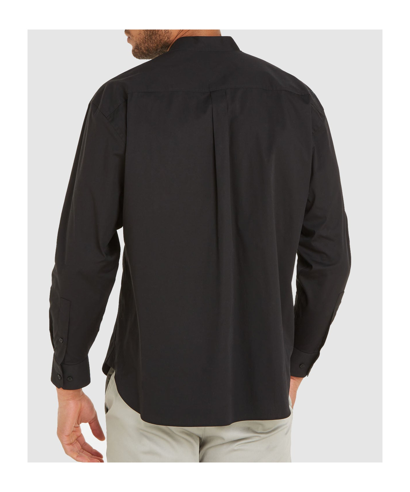 Calvin Klein Stand-up Collar Shirt In Black