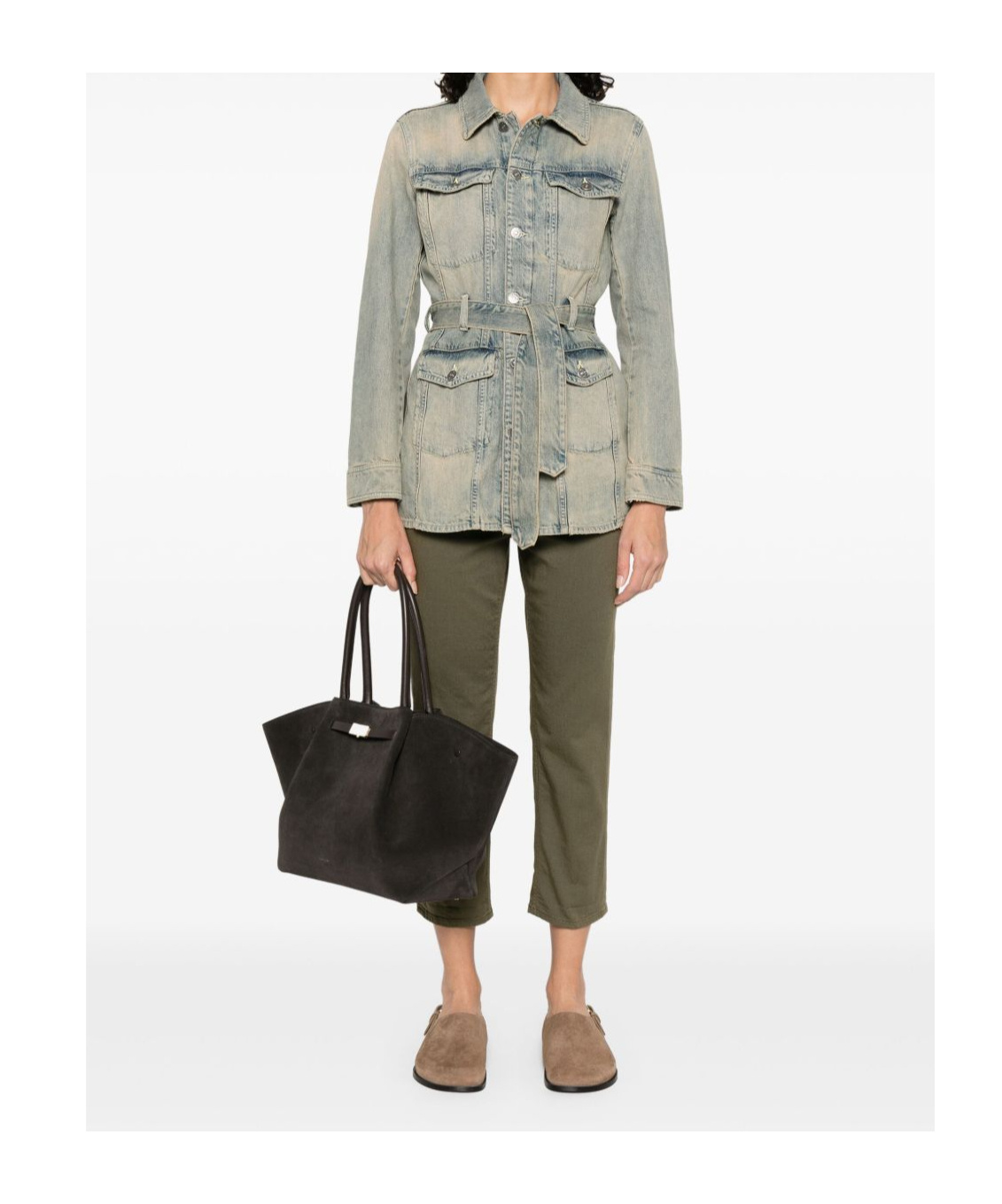 Dondup Cotton-blend Denim Jacket In Gray