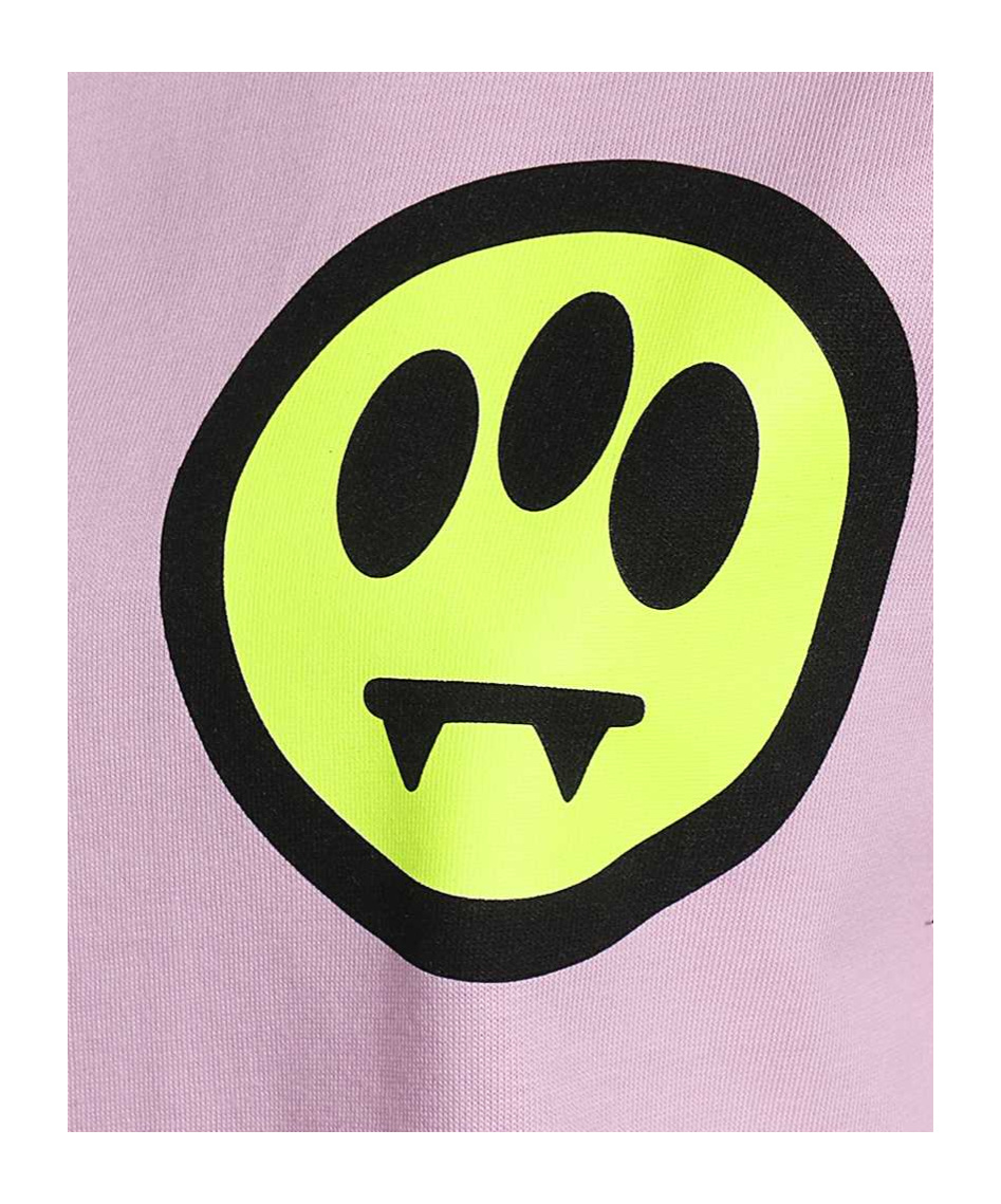 Barrow Logo-print Cotton Cropped T-shirt In Pink