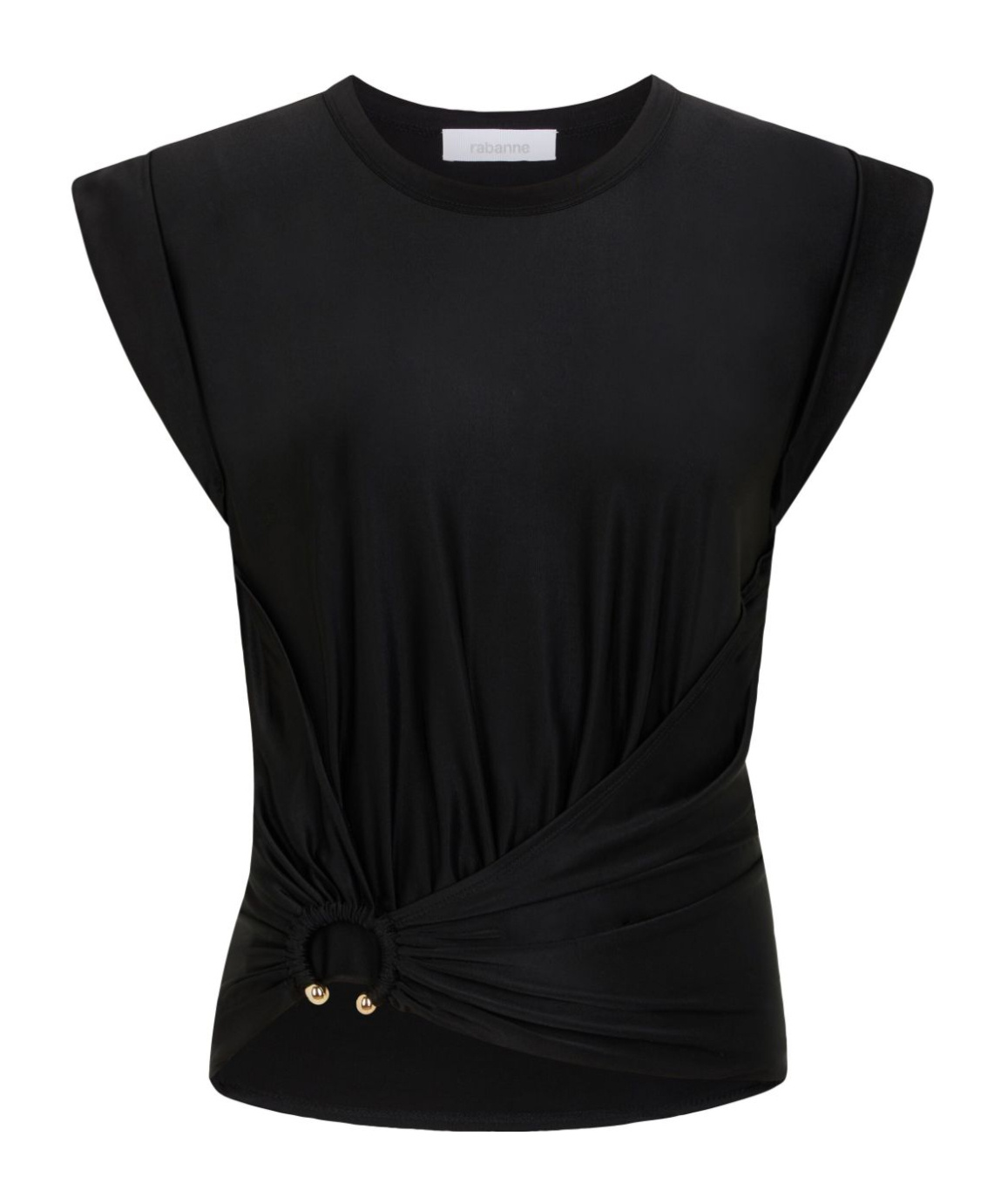 RABANNE ASYMMETRIC GATHERED-DETAIL BLOUSE