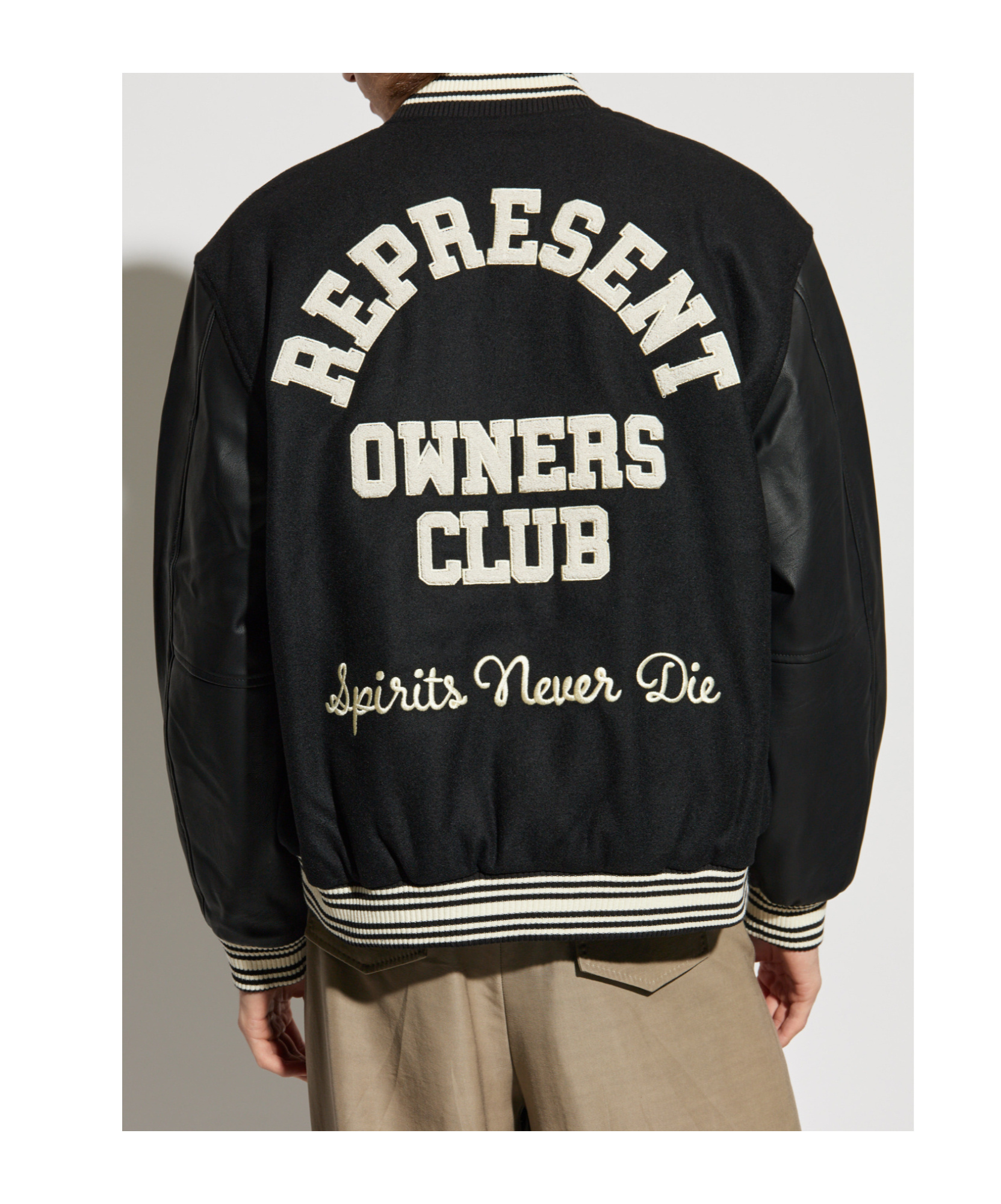 Represent Owners' Club Bomber Jacket - Men's - Polyamide/wool/polyester/polyurethane In Black