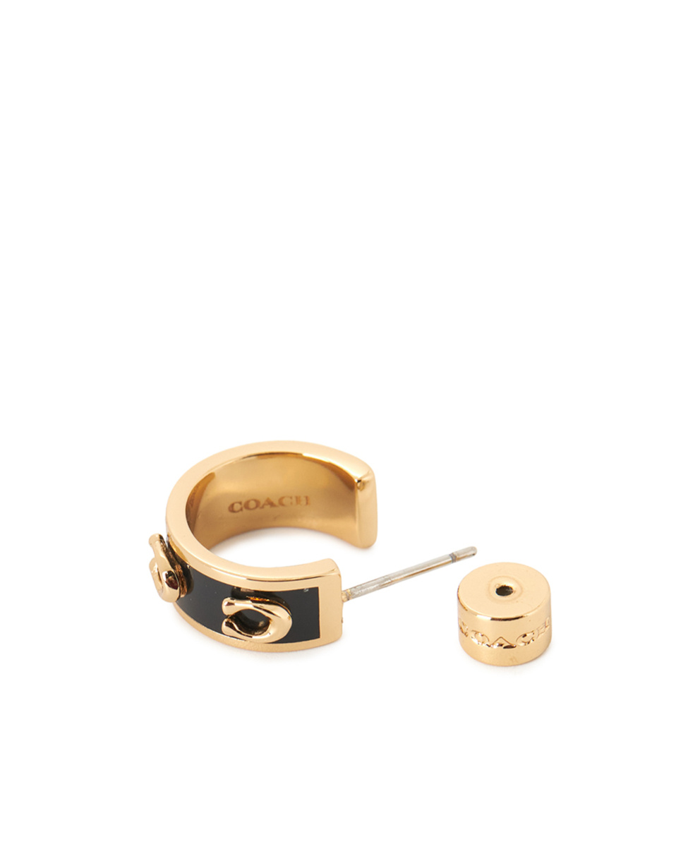 Coach Round Earrings In Yellow