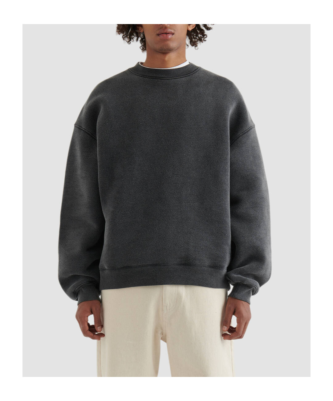 Axel Arigato Anthracite Grey Typo-embroidered Jersey Sweatshirt In Black