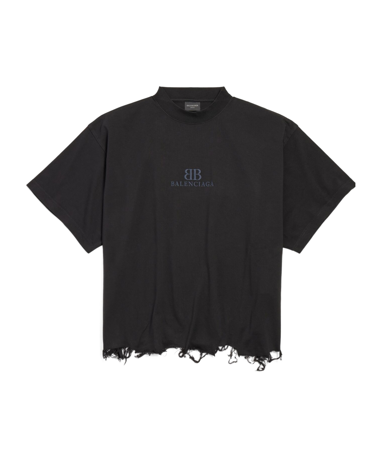 Balenciaga Bb Classic-embroidered Cropped T-shirt In Black