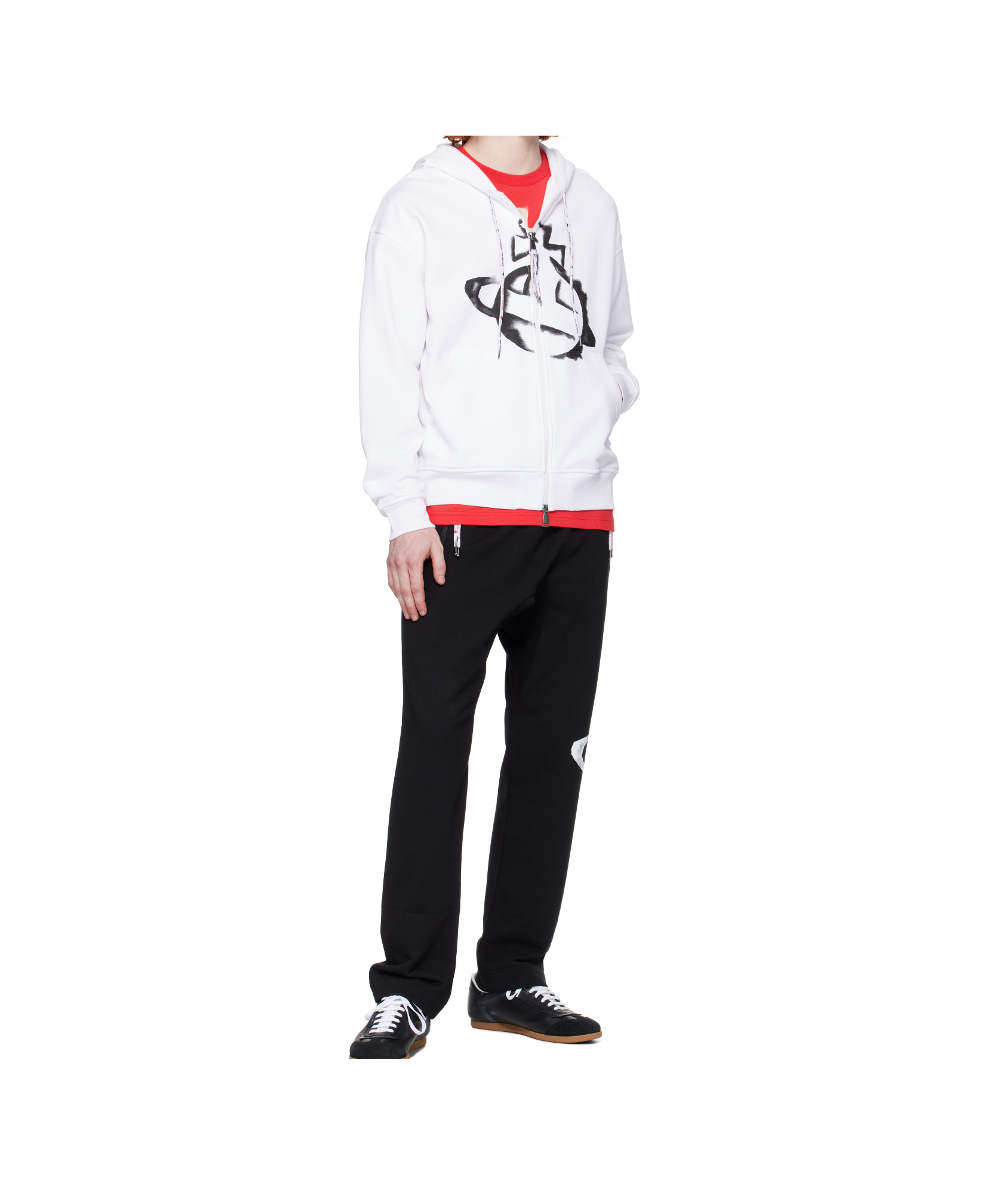 VIVIENNE WESTWOOD ORB-STENCIL ZIP HOODIE