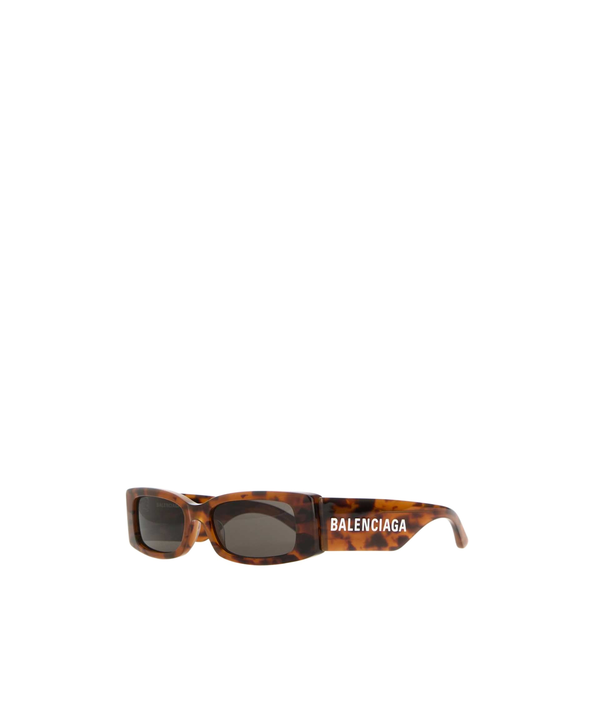 Balenciaga Printed Acetate Max Rectangle Sunglasses In Brown