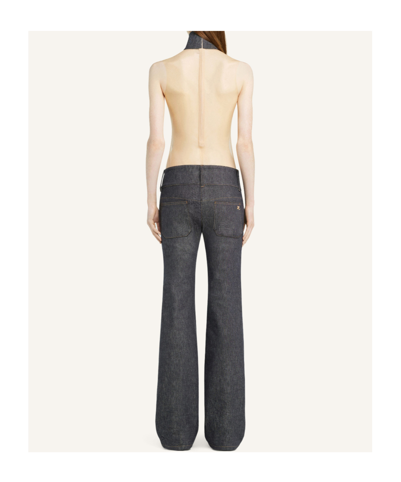 Shop Courrèges Sleeveless Stand Collar Bodysuit