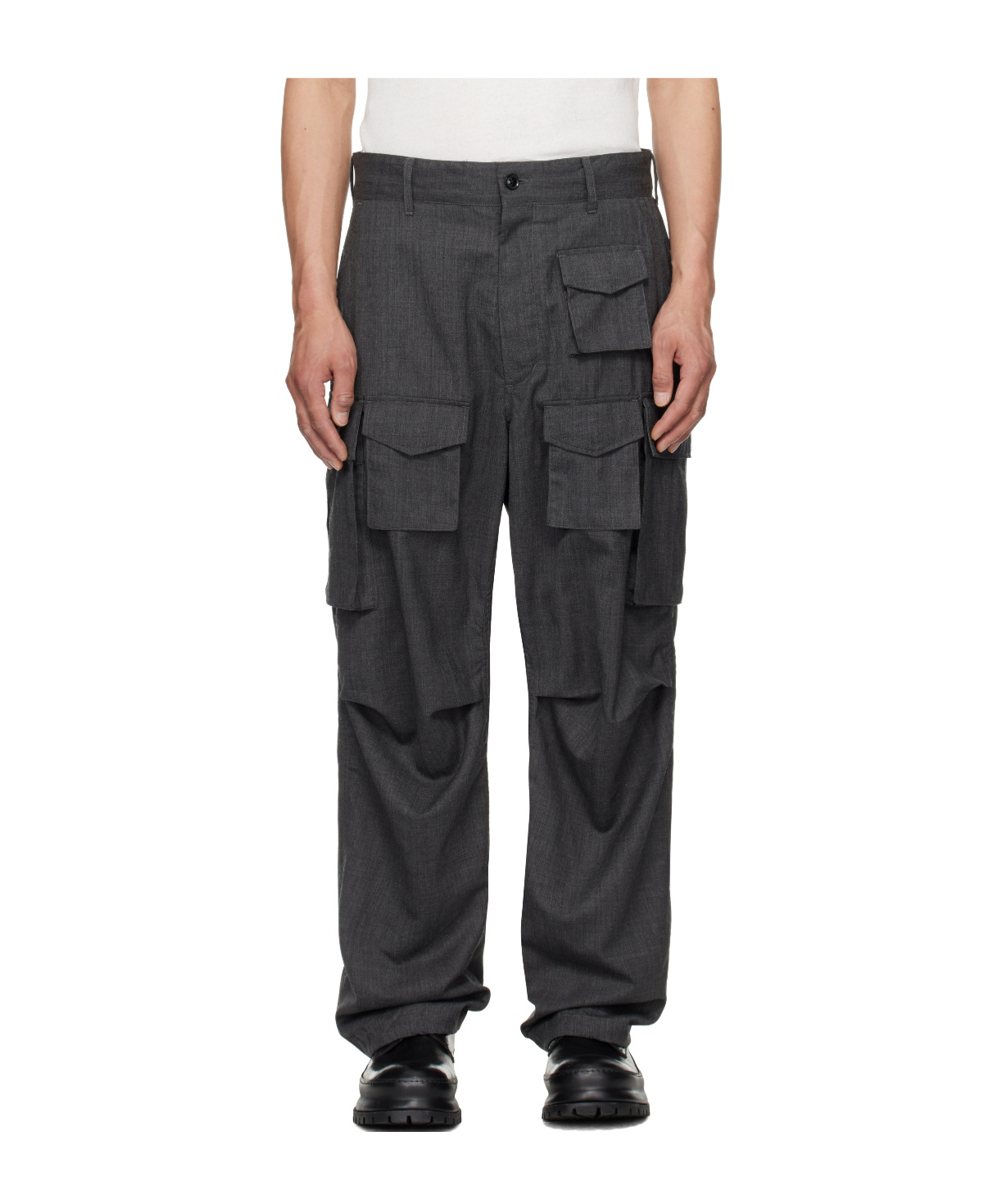 Engineered Garments Gray Fa Cargo Pants In Black