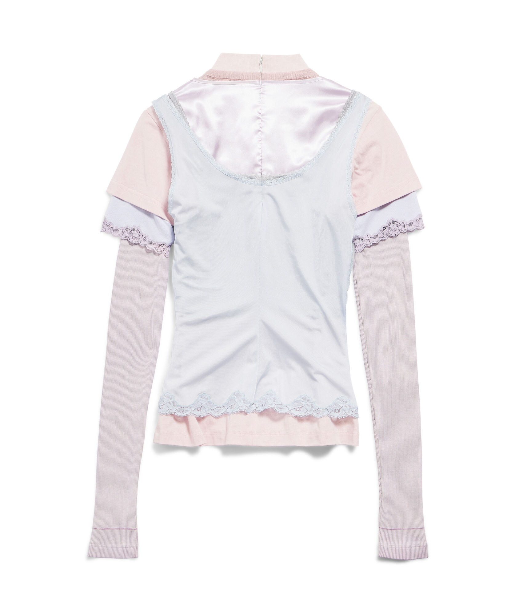 Balenciaga Multicolored Layered Blouse In White