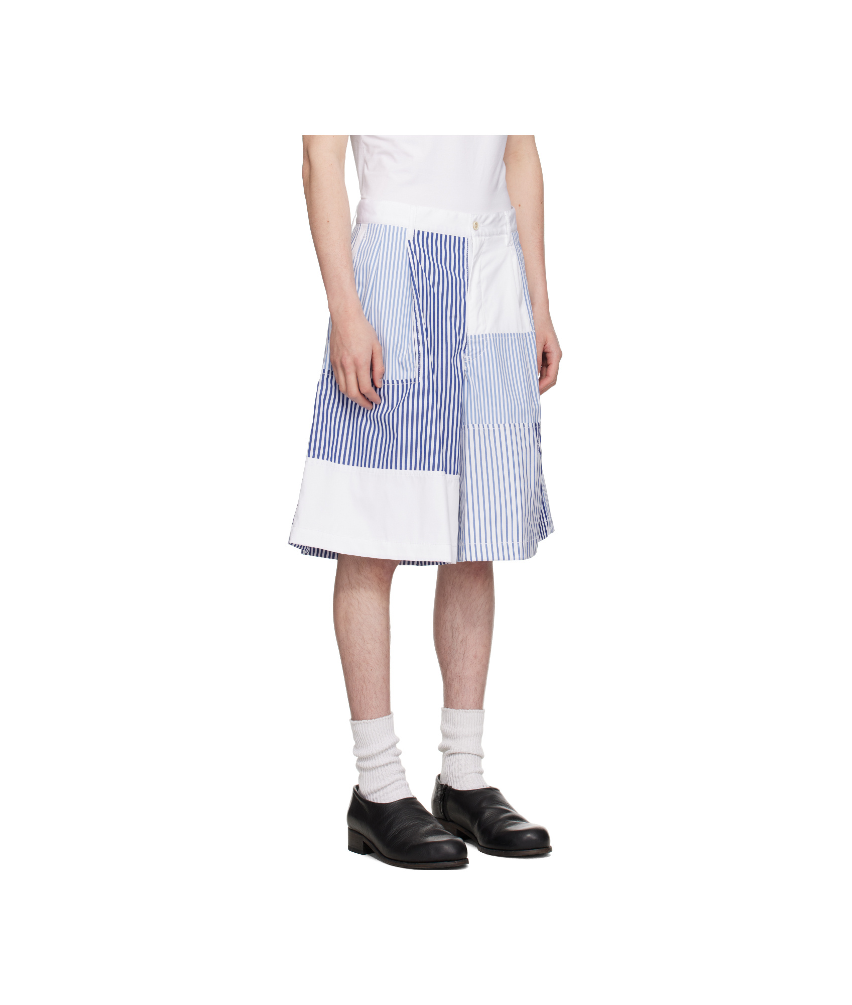 Comme Des Garçons Patchwork Striped Shorts