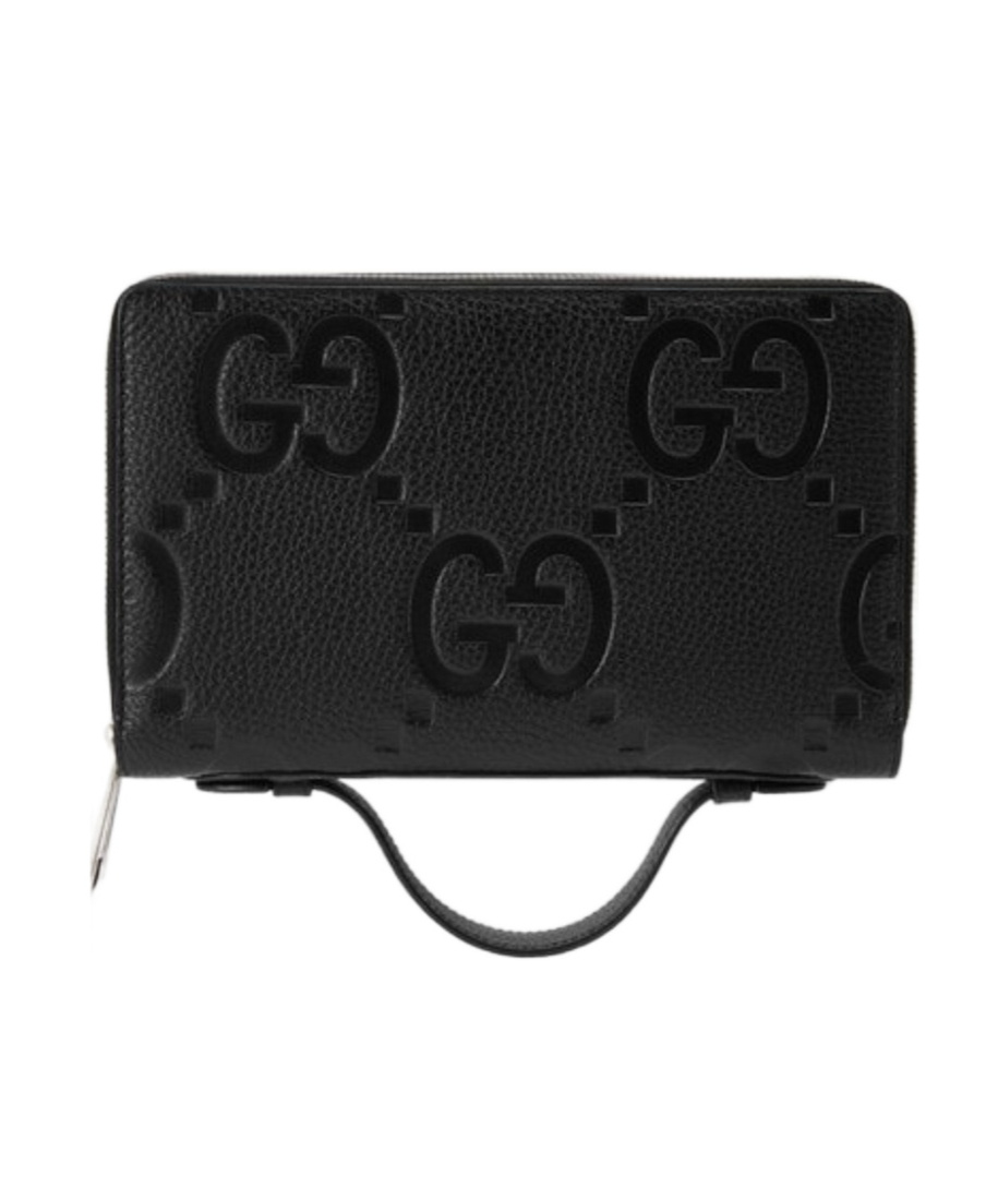Gucci Jumbo Gg Travel Document Case In Black