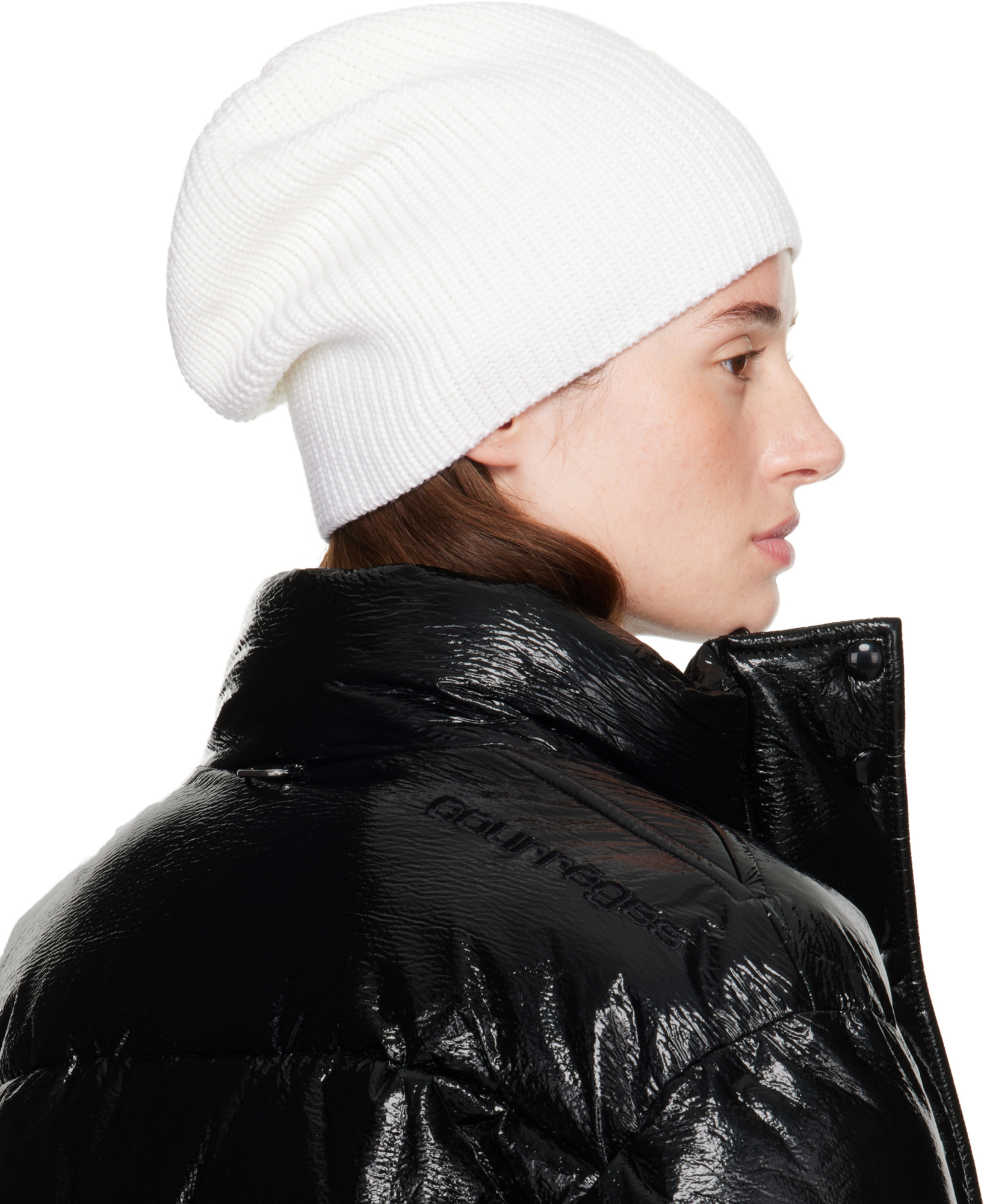 Courrèges Ac Light Wool Beanie In White