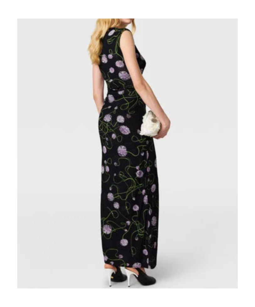 Stella Mccartney Twisted Floral Mesh Body-con Midi Dress In Black