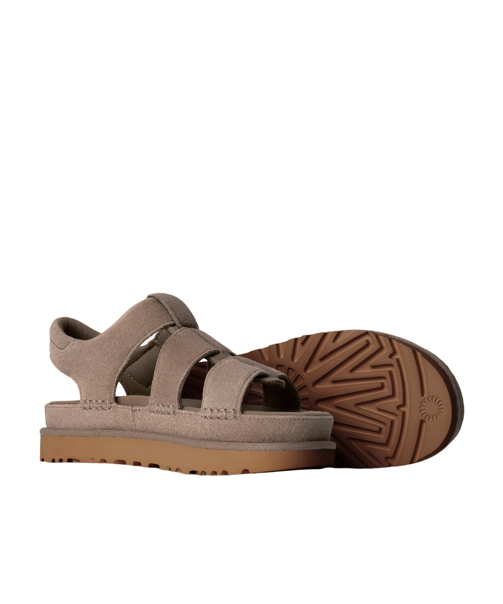 Ugg Goldenstar Strap Sandals In Smoke Plume In Brown