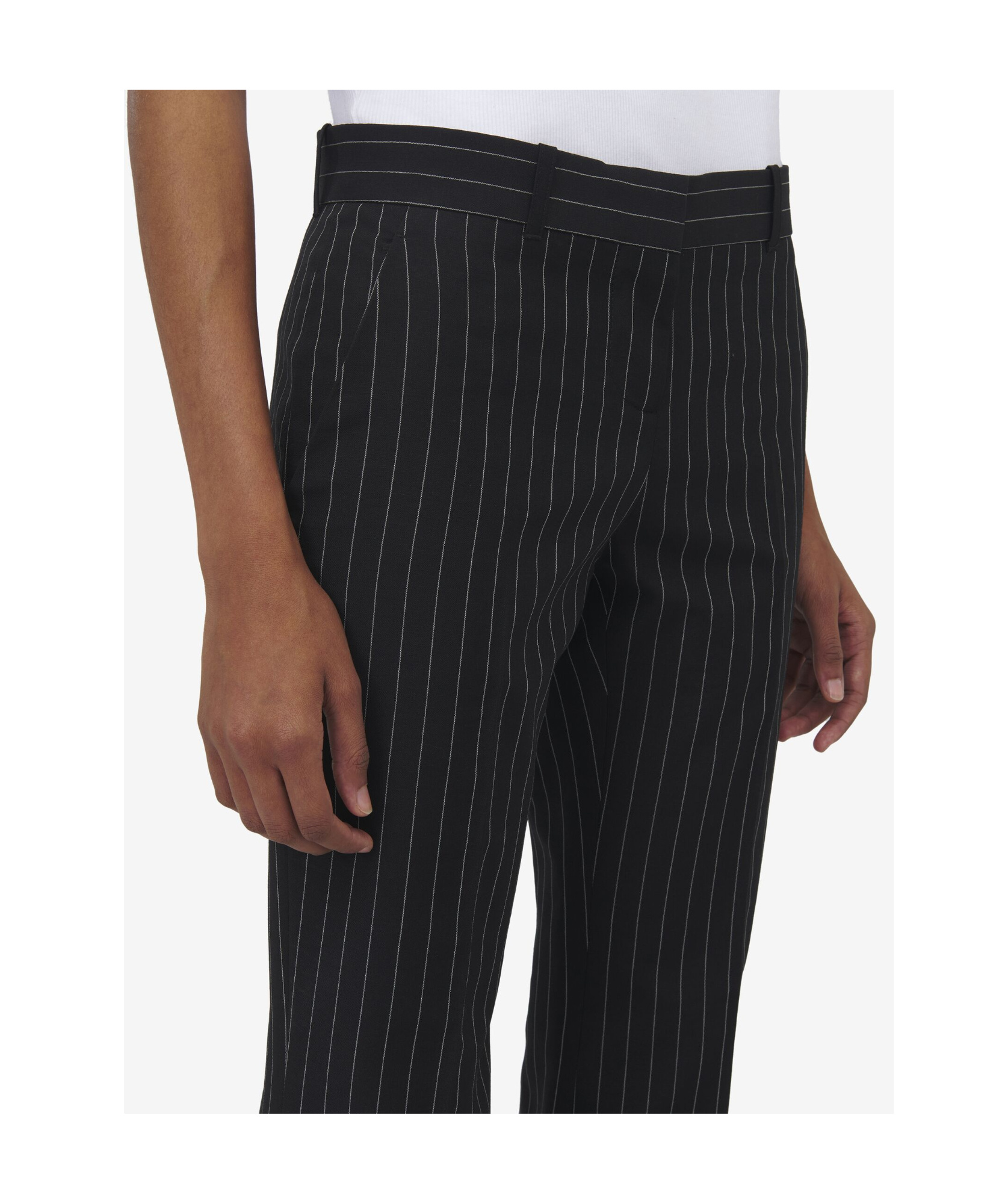 Alexander Mcqueen Pinstriped Straight Trousers In Multi