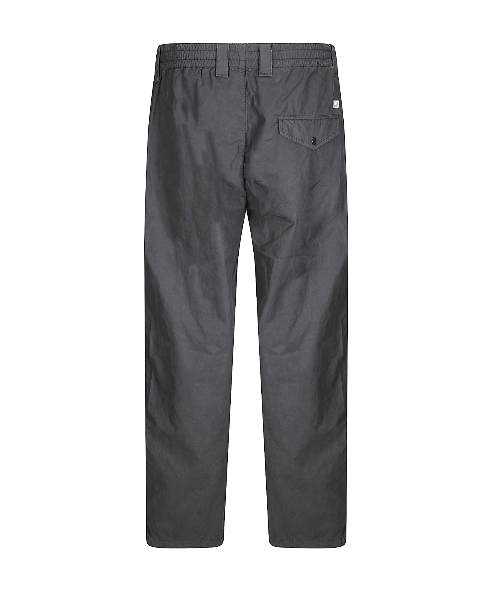 C.p. Company Relaxed Fit Straight Pants With Glossy Lens Detail In Black