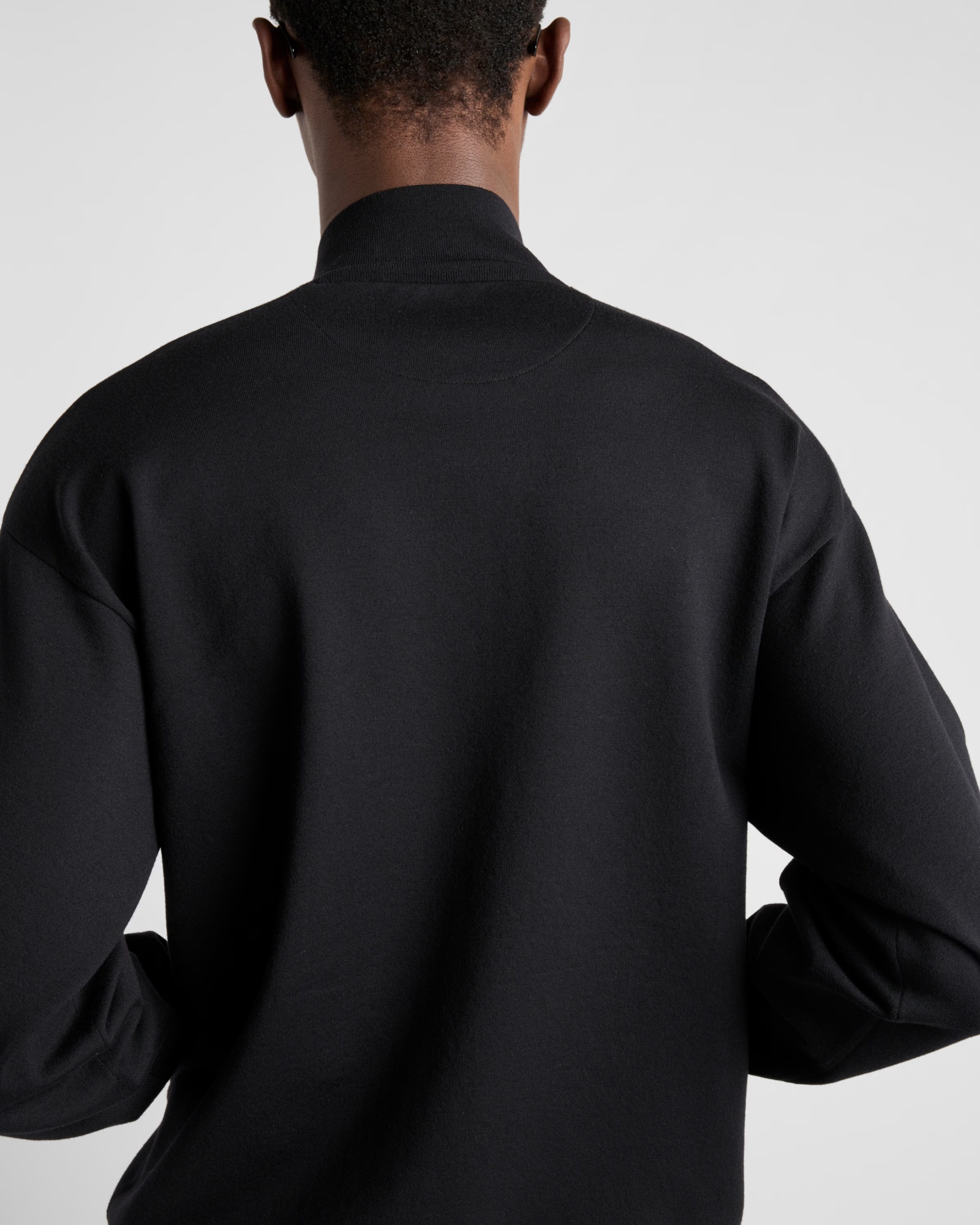 Prada Technical Cotton Blouson Jacket In Black
