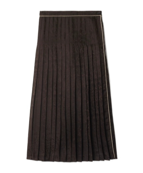 Burberry Sunflower Seiden-midirock Mit Falten In Brown