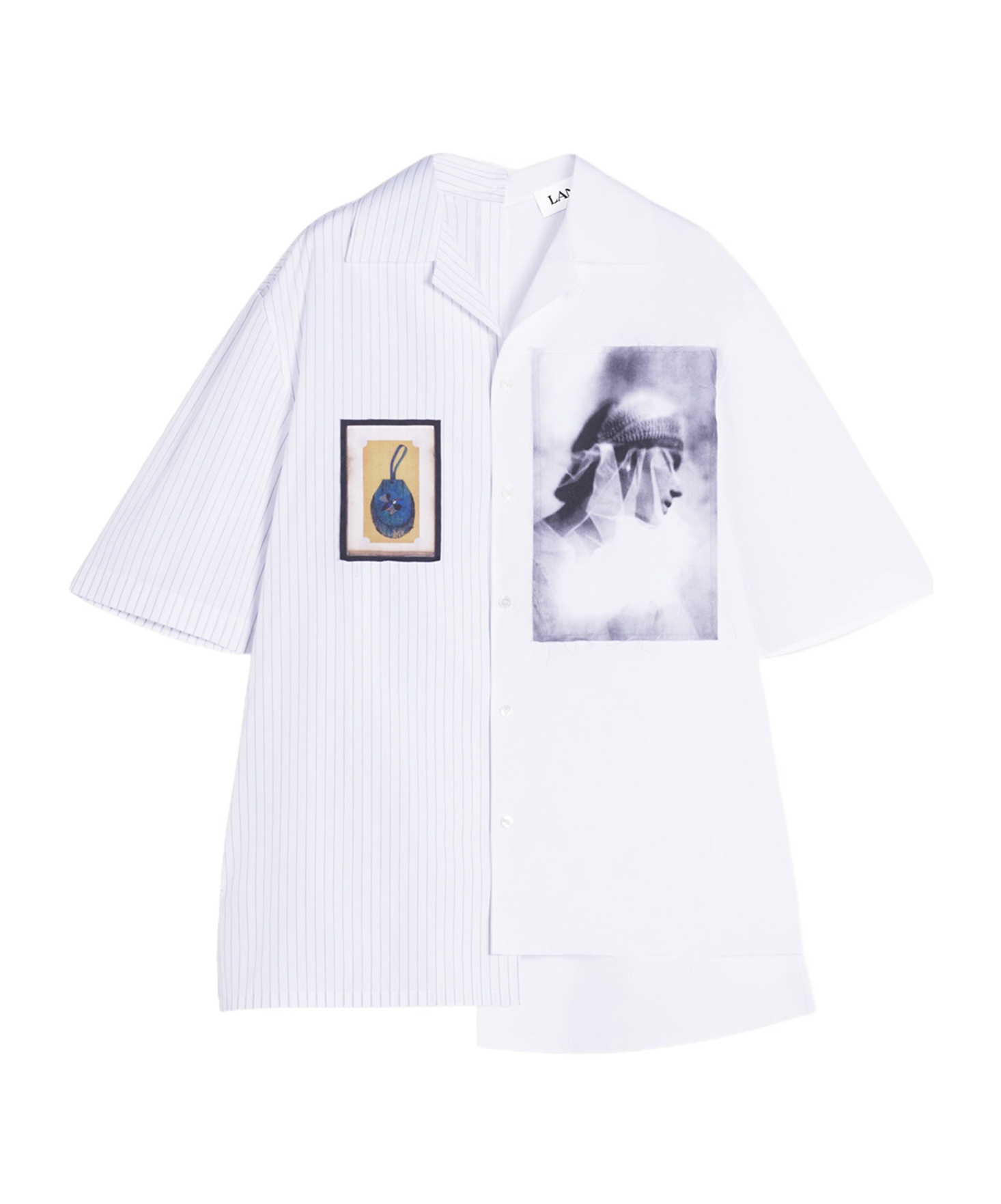 LANVIN LANVIN GRAPHIC PRINTED STRIPED BUTTONED SHIRT