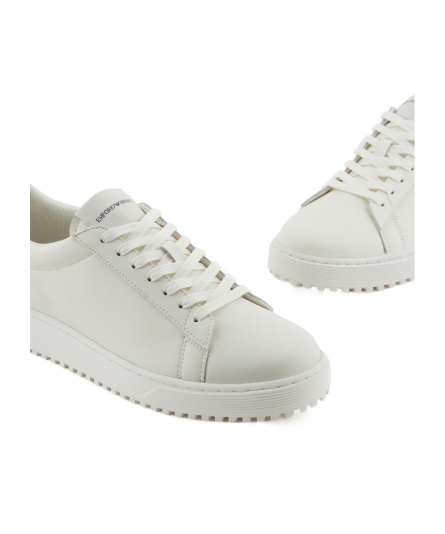 Emporio Armani Round Head Low-cut Casual Shoes In White