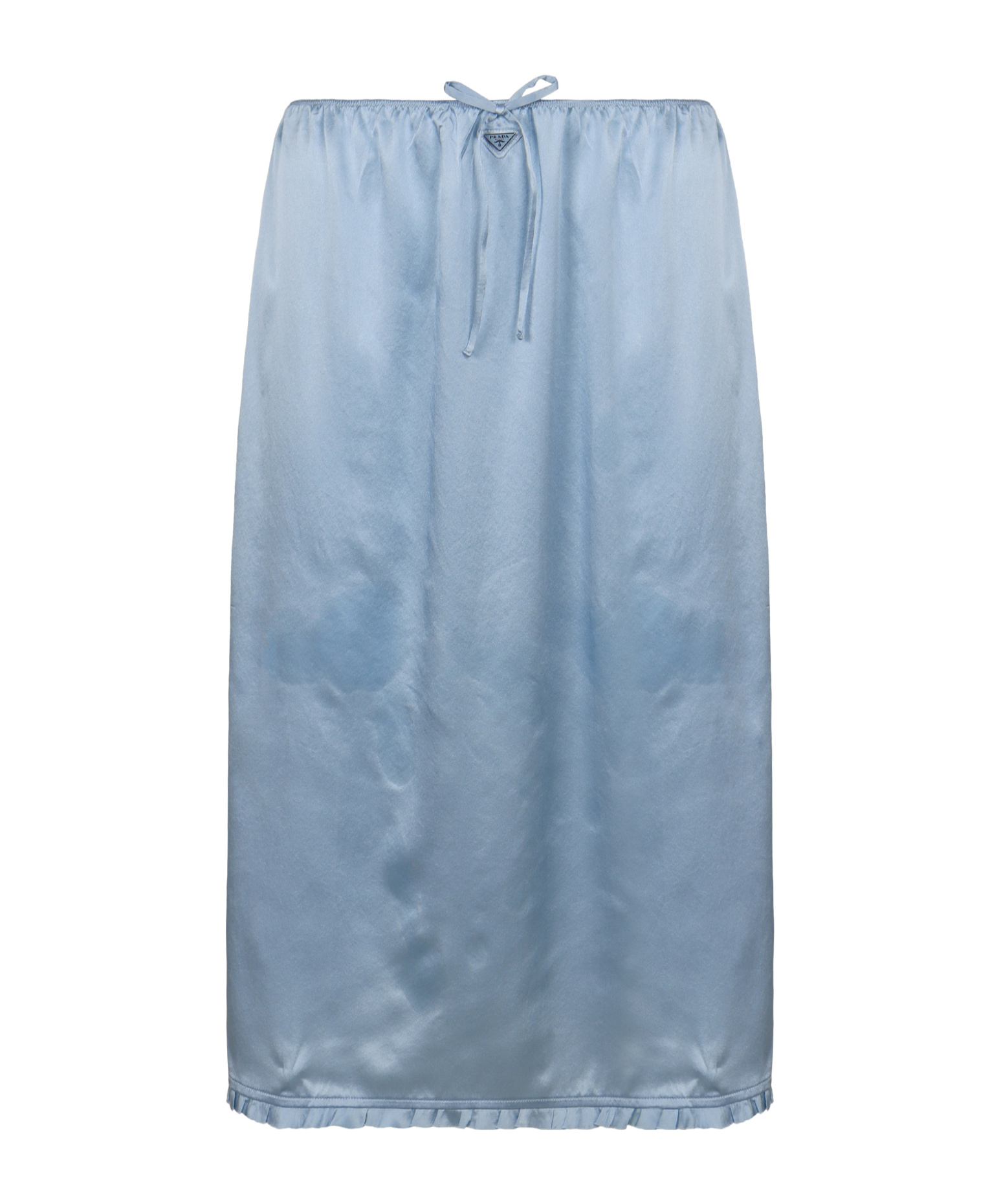 Prada Drawstring Midi Skirt In Blue