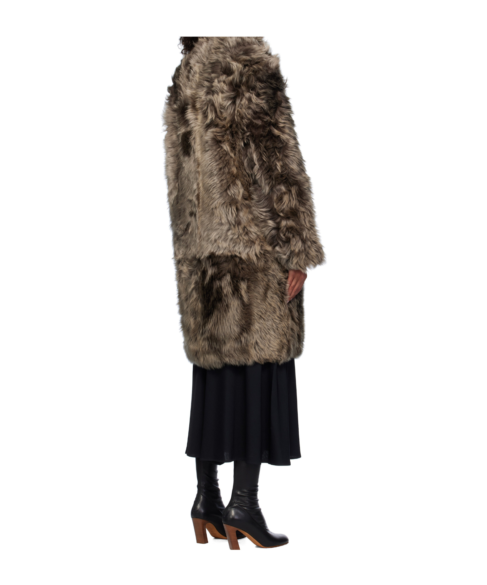 Yves Salomon Long-sleeved Coat In Black