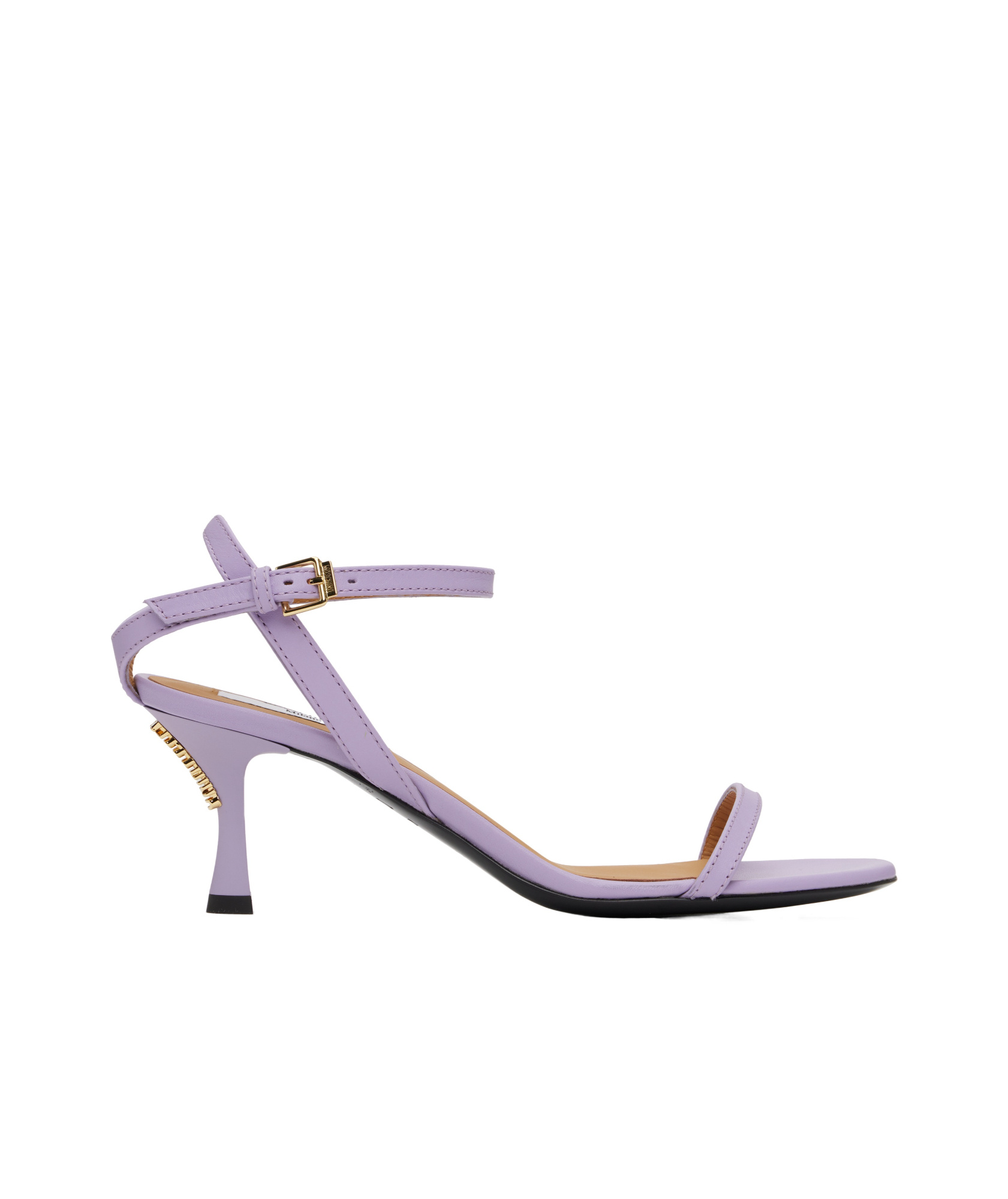 Moschino Purple Buckled Bow Heeled Sandals In Purple