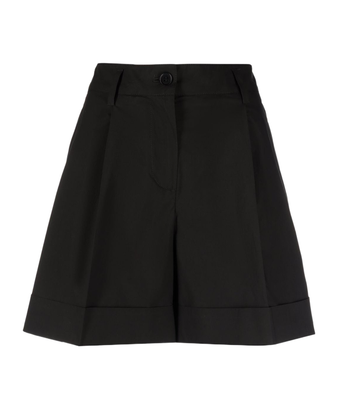P.a.r.o.s.h Pleated Cuff Shorts With Side And Rear Pockets In Black