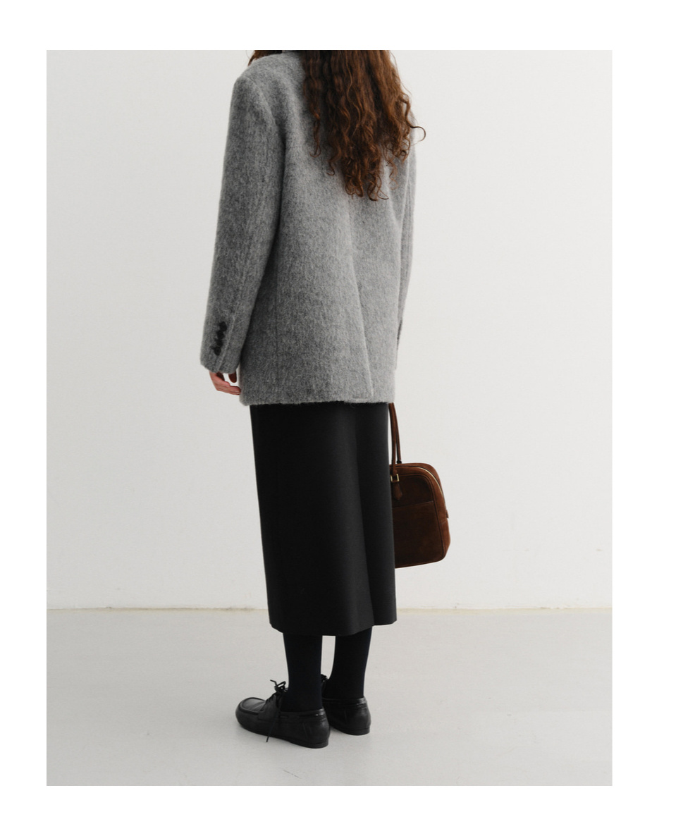 Dunst Unisex Alpaca Blazer Coat In Gray