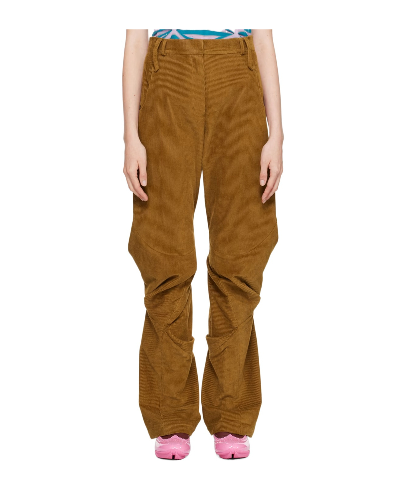 Kiko Kostadinov Belt Loop Casual Pants In Brown