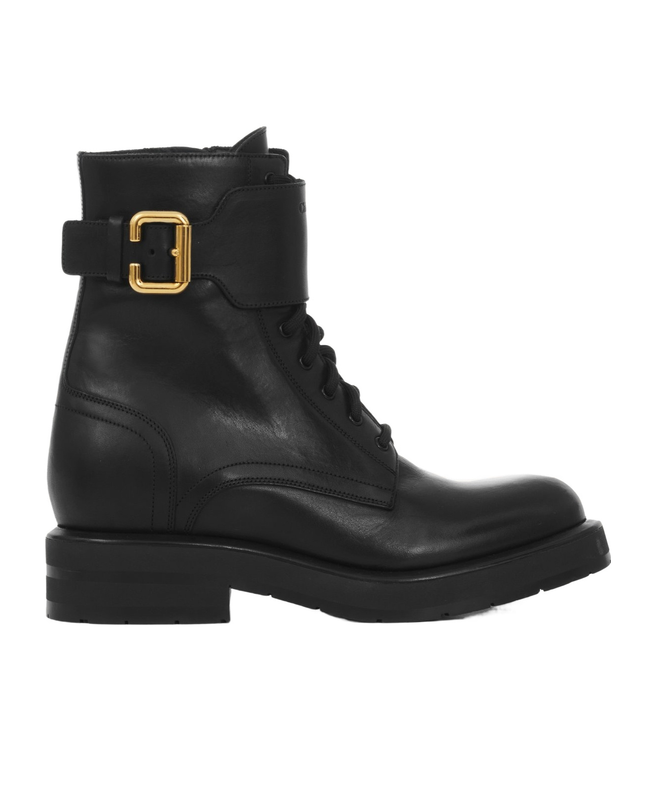 Shop Chloé Buckle Detailed Lace-up Boots In Black
