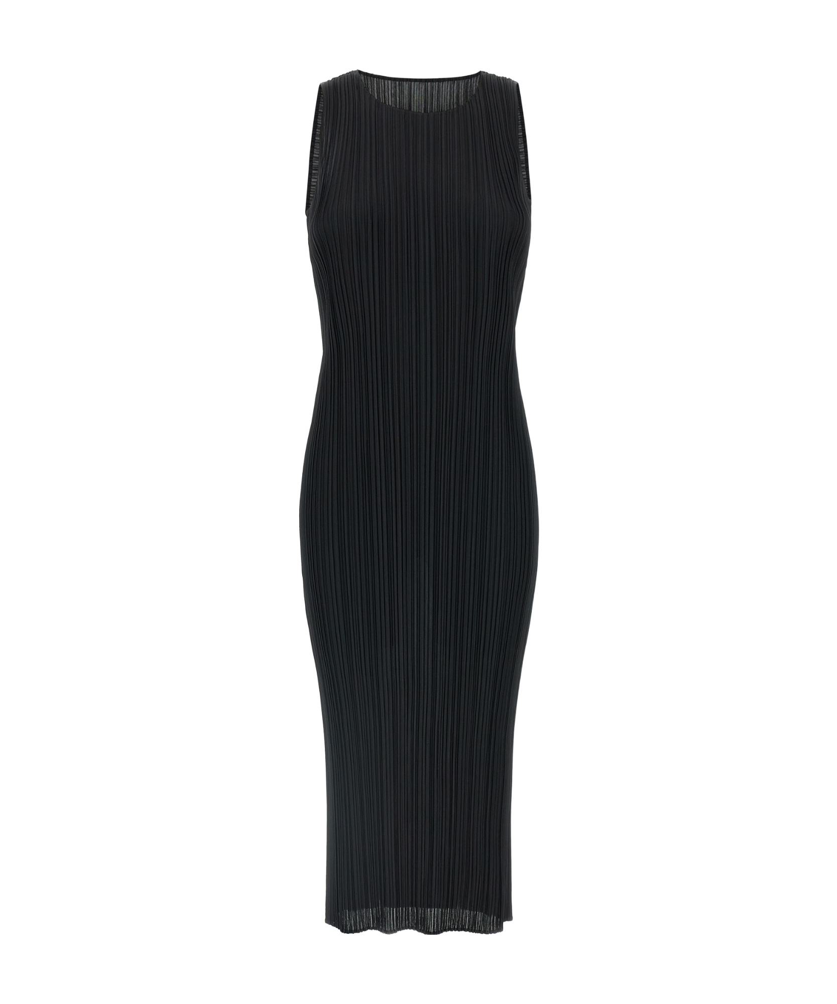 Issey Miyake Black Basics Midi Dress In Black