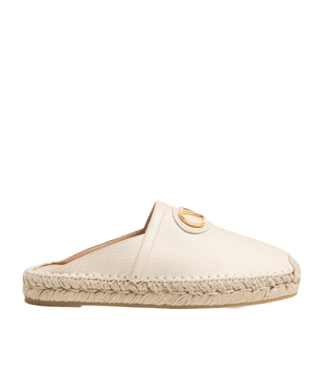 Shop Valentino Vlogo Signature Mule In Grainy Calfskin 25mm In White