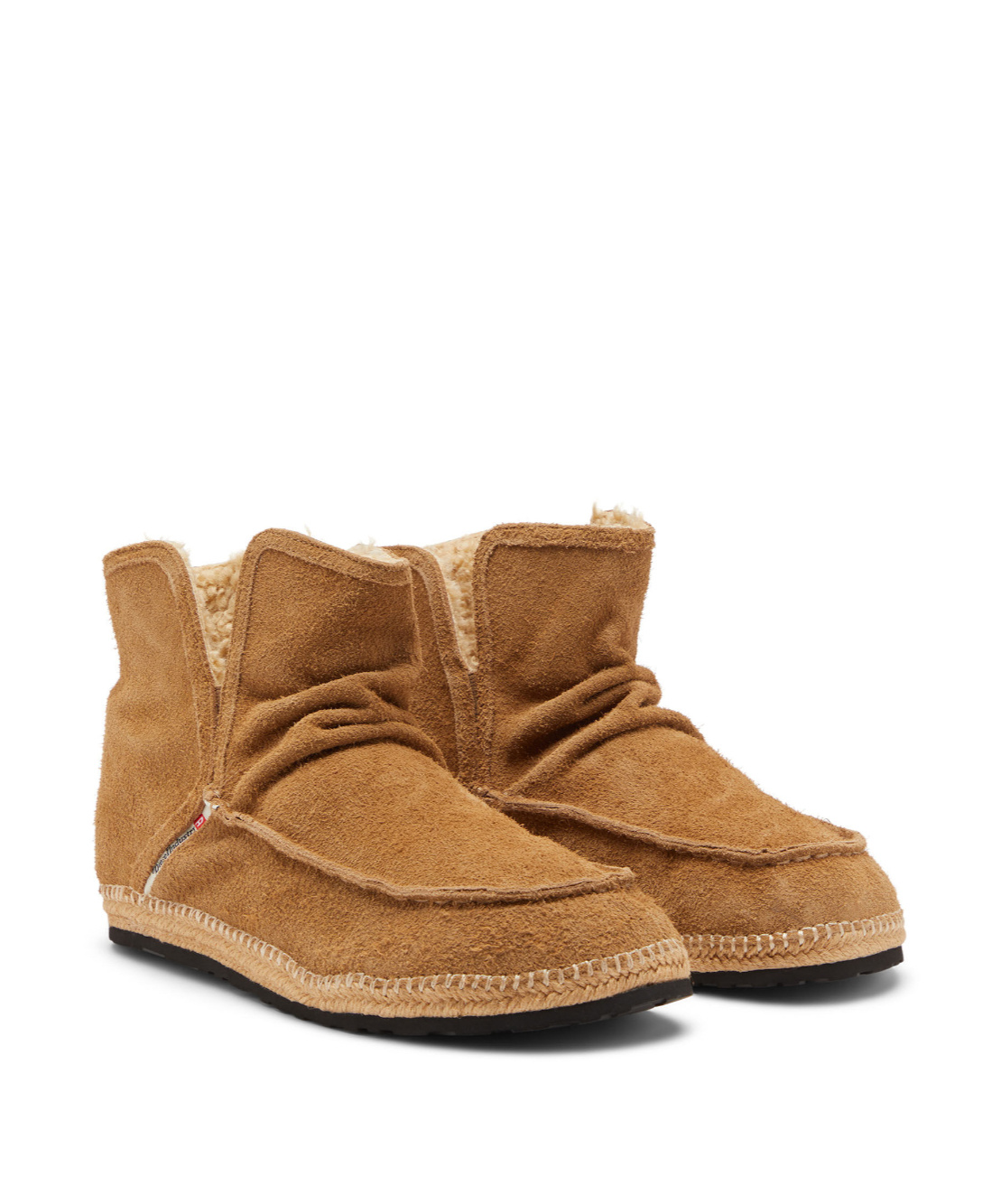 Diesel Suede Boots With Rubber Sole And Stitching In Multi